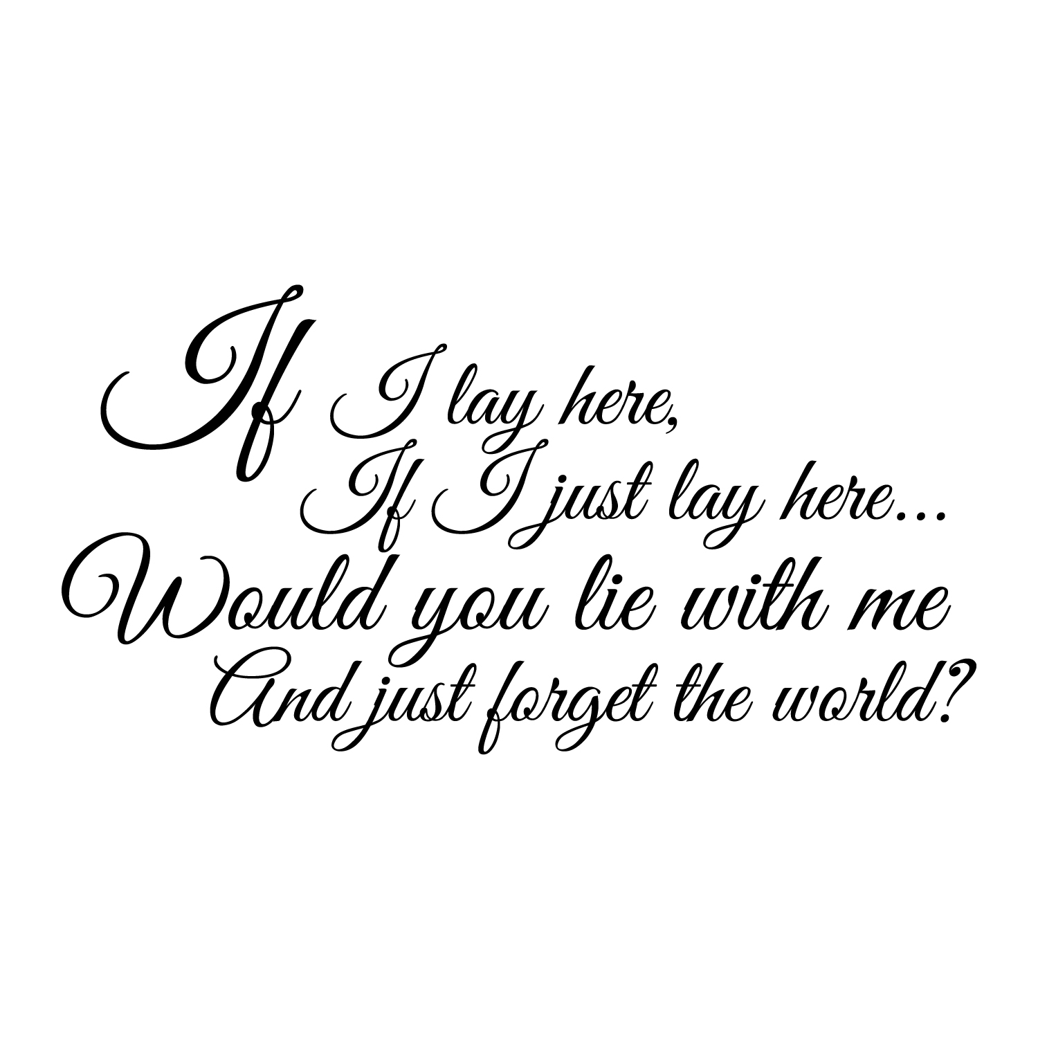 Imprinted Designs Snow Patrol Chasing Cars Lyrics Vinyl Wall Decal Sticker Art