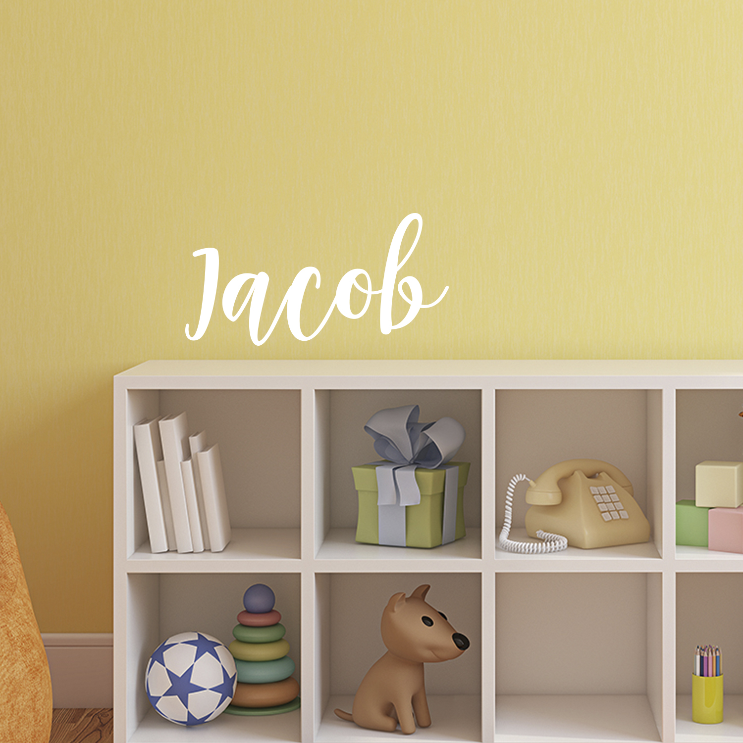 Vinyl Wall Art Decal Boys Name - White 12" x 28" Wall Art Decal Vinyl ...