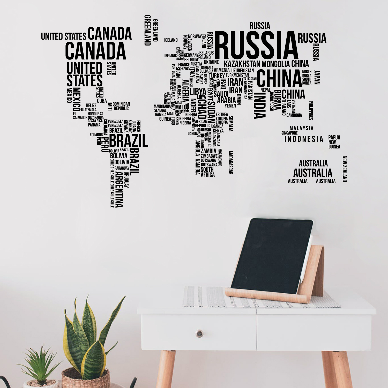 Country Names In World Map Outline Ebay