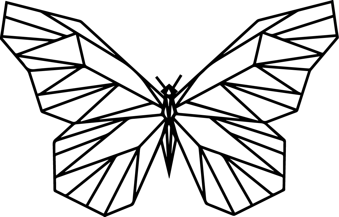 Geometric Butterfly Outline Tattoo - wide 1