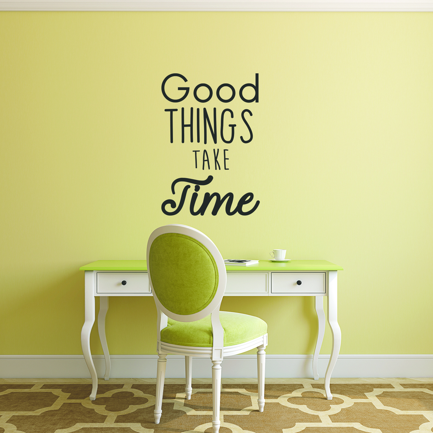 Vinyl Wall Art Decal Good Things Take Time Inspirational Wall Art 23 X 16 660078114193 Ebay