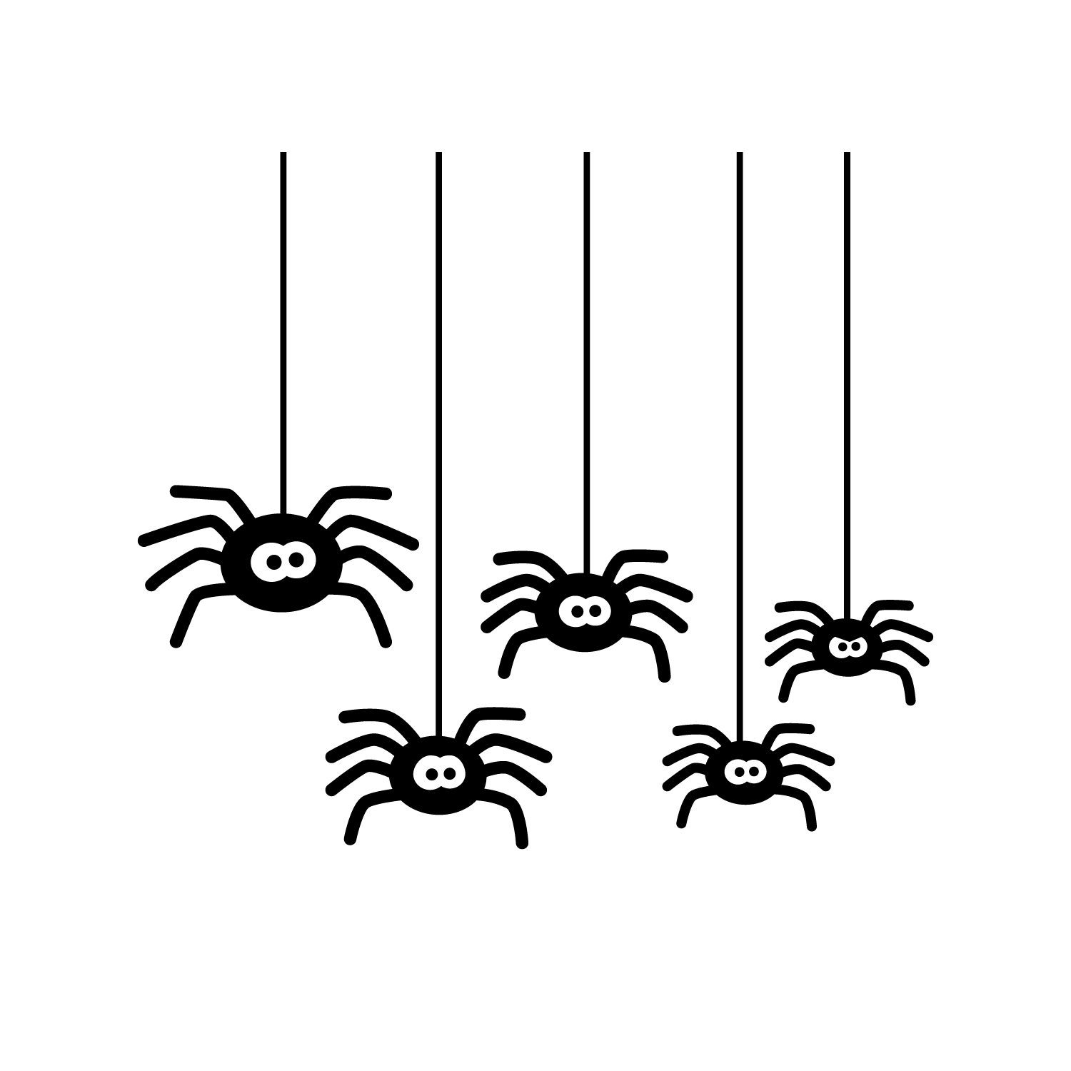 Set of 5 Vinyl Wall Art Decals - Spiders - 23