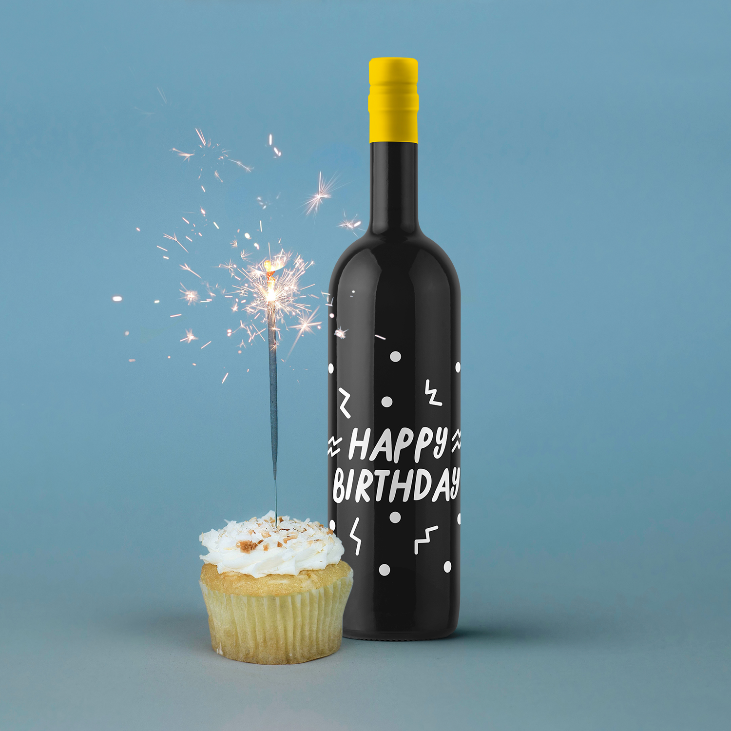 Thank You Wine Bottle Vinyl Sticker Decal - Happy Birthday - 5