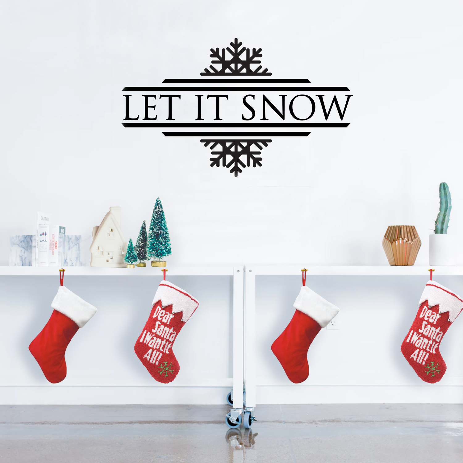 Let It Snow - Black 20" x 33" Wall Art Decal Vinyl Sticker