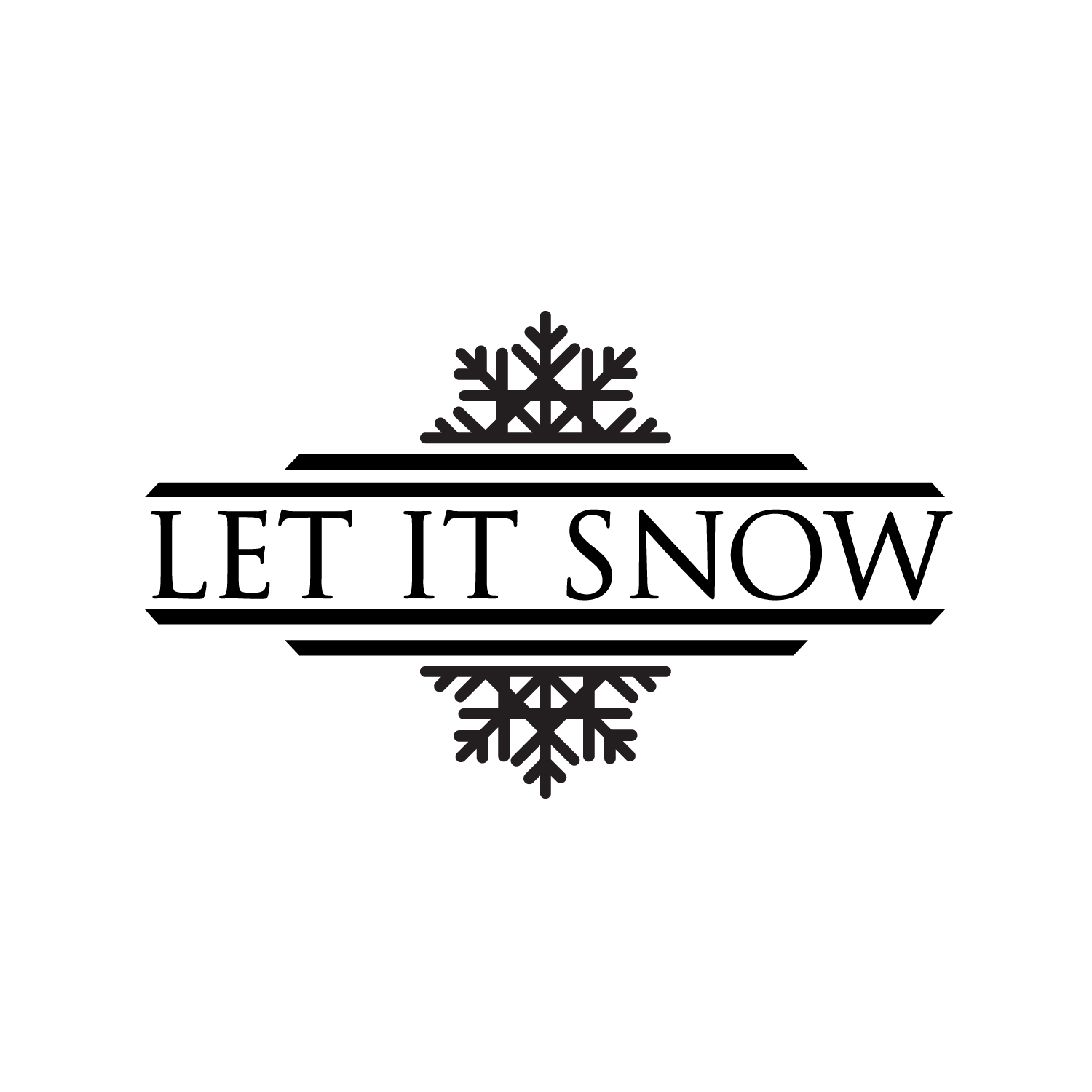 Let It Snow - Black 20" x 33" Wall Art Decal Vinyl Sticker - Picture 2 of 4