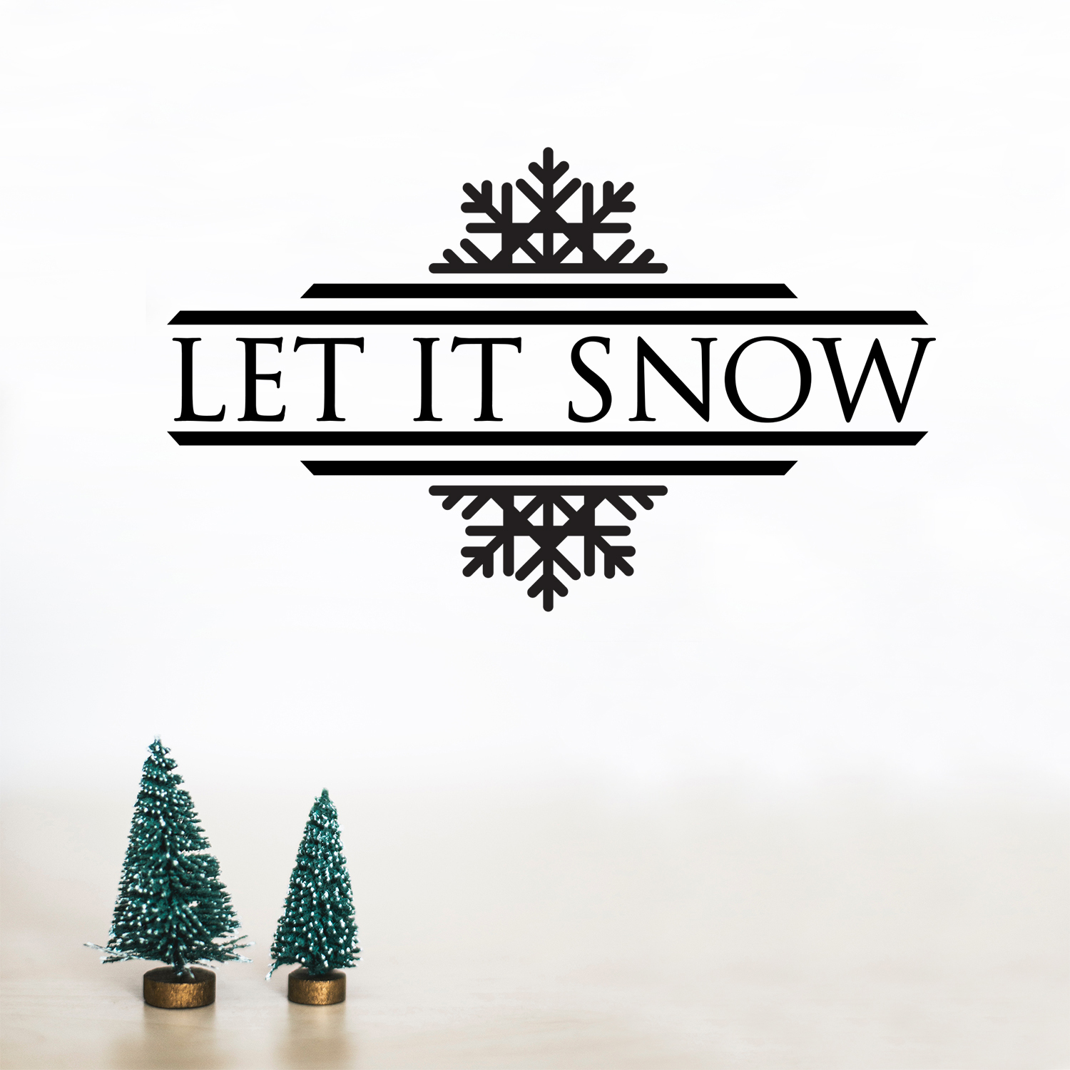 Let It Snow - Black 20" x 33" Wall Art Decal Vinyl Sticker - Picture 3 of 4