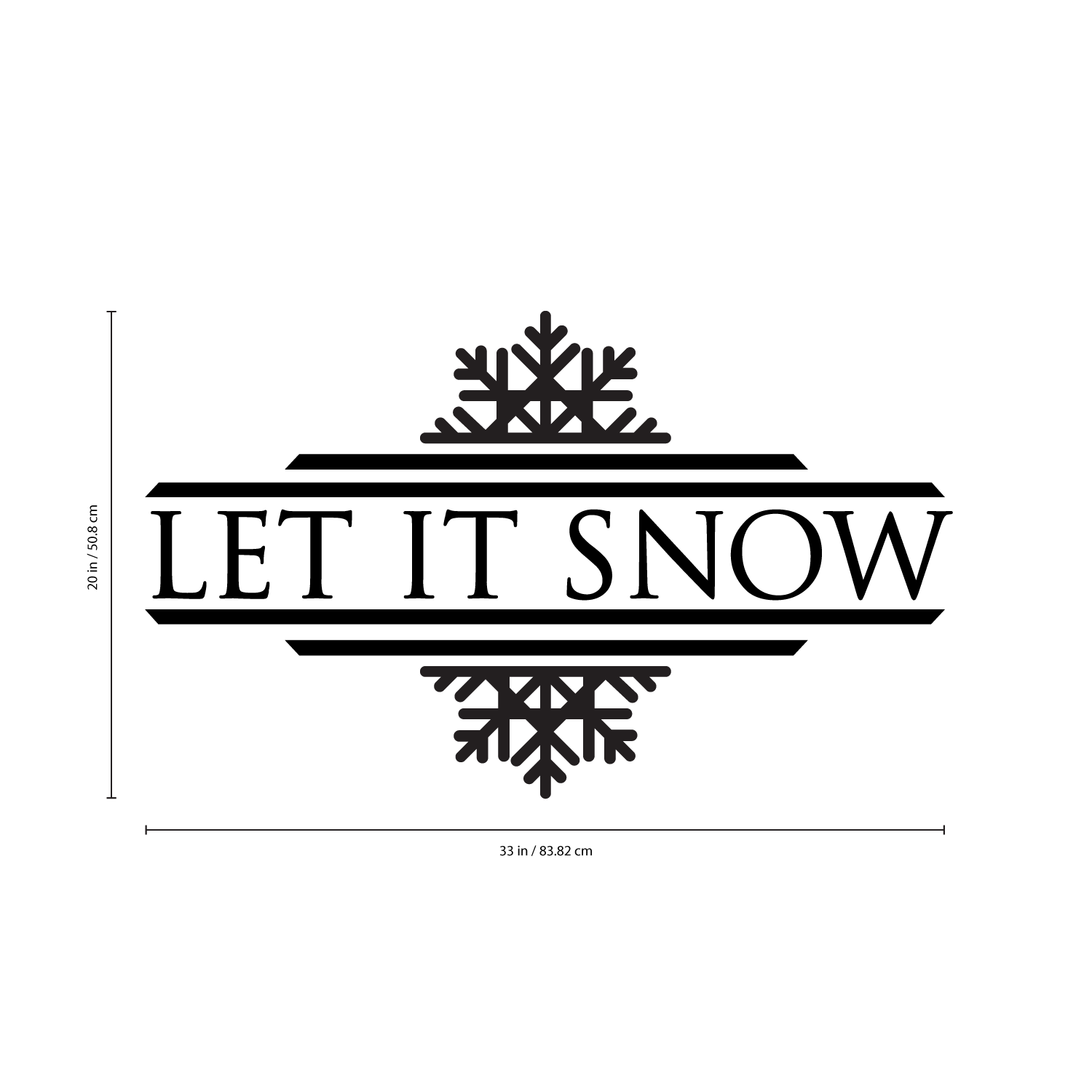 Let It Snow - Black 20" x 33" Wall Art Decal Vinyl Sticker - Picture 4 of 4