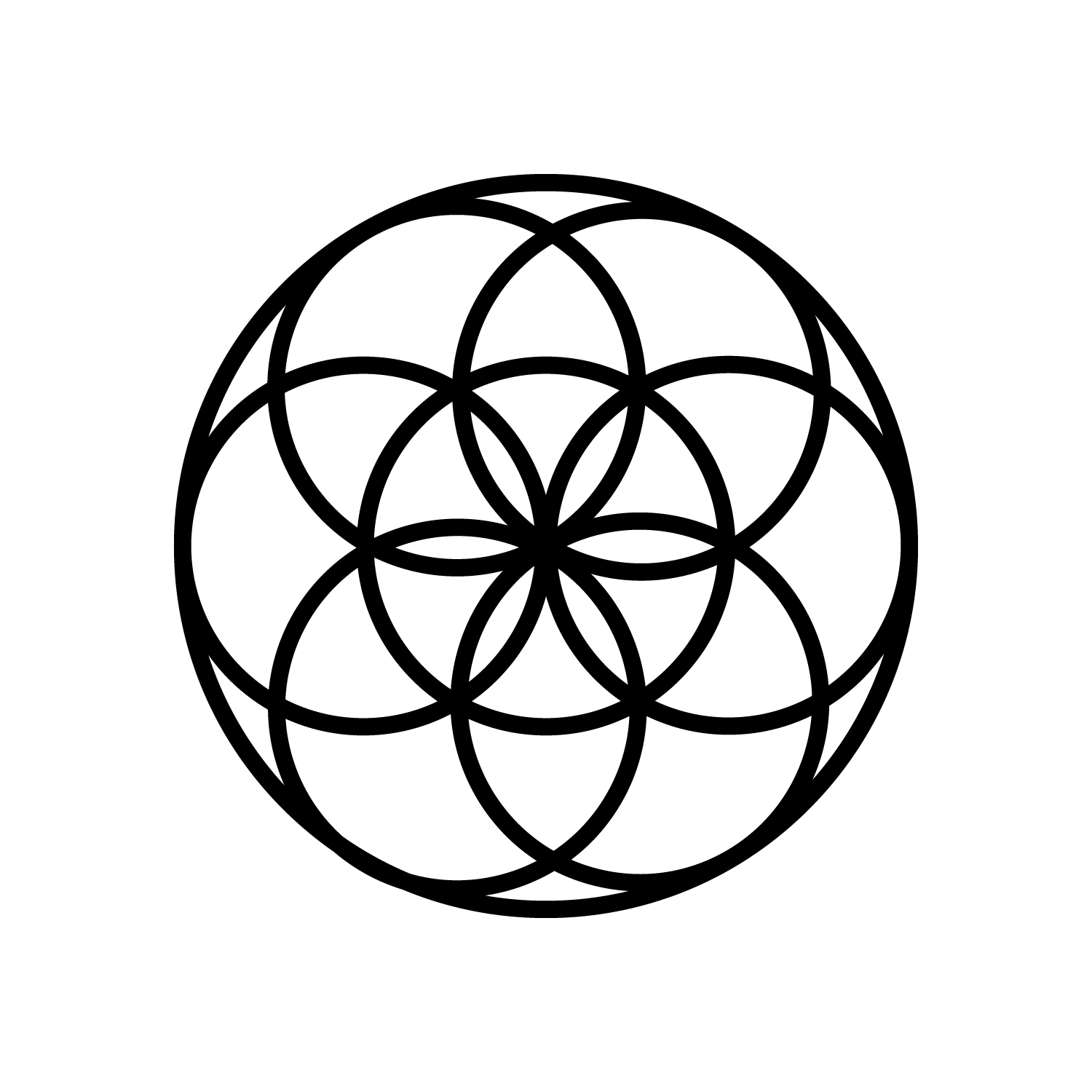 Seed of Life Circle Pattern - Black 23" x 23" Wall Art Decal Vinyl Sticker - Picture 2 of 5