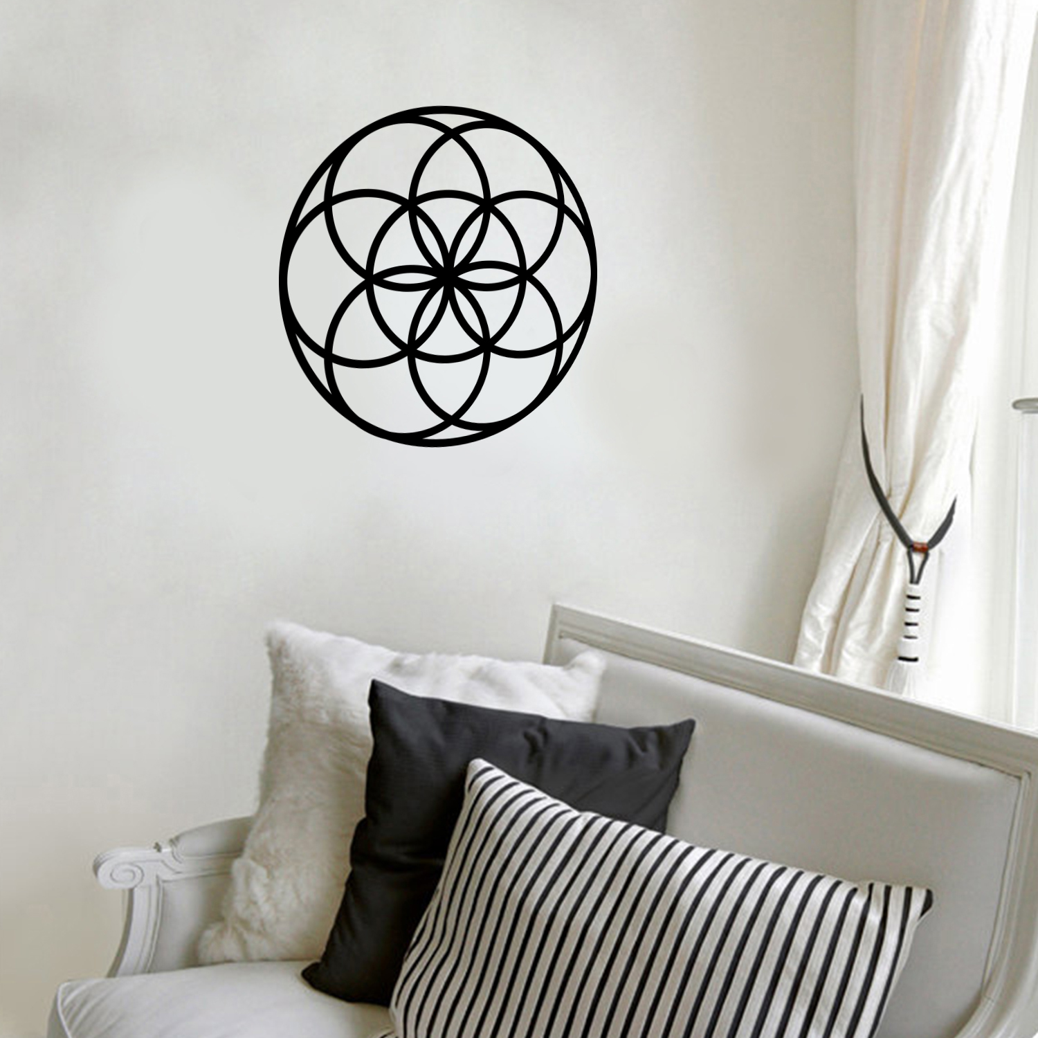 Seed of Life Circle Pattern - Black 23" x 23" Wall Art Decal Vinyl Sticker - Picture 4 of 5