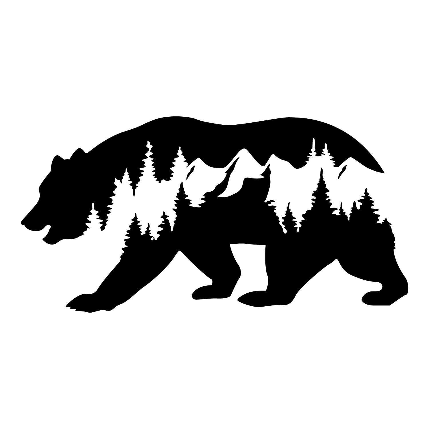 Vinyl Wall Art Decal - Forest In Bear Abstract - 19.5