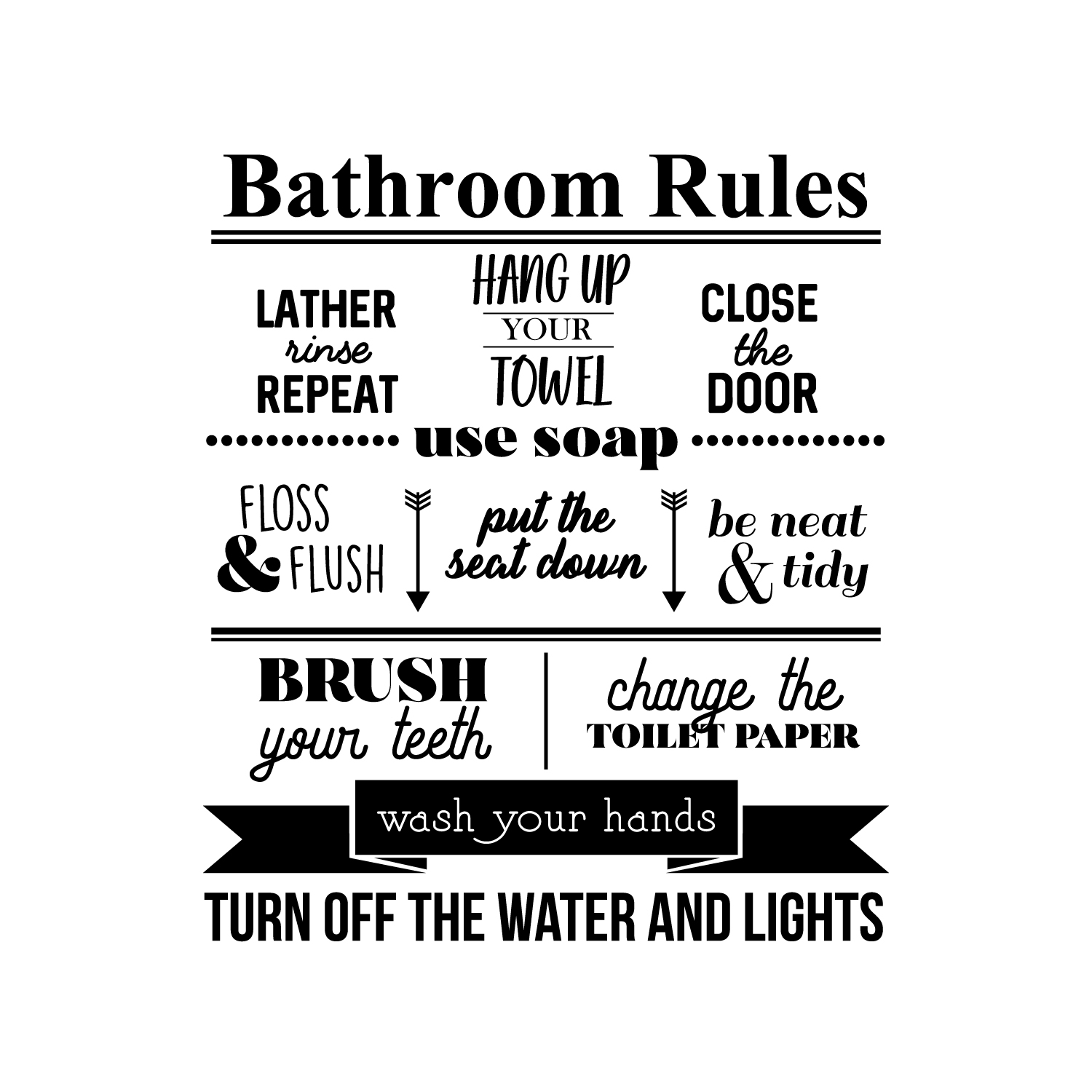 Funny Bathroom Rules Printable