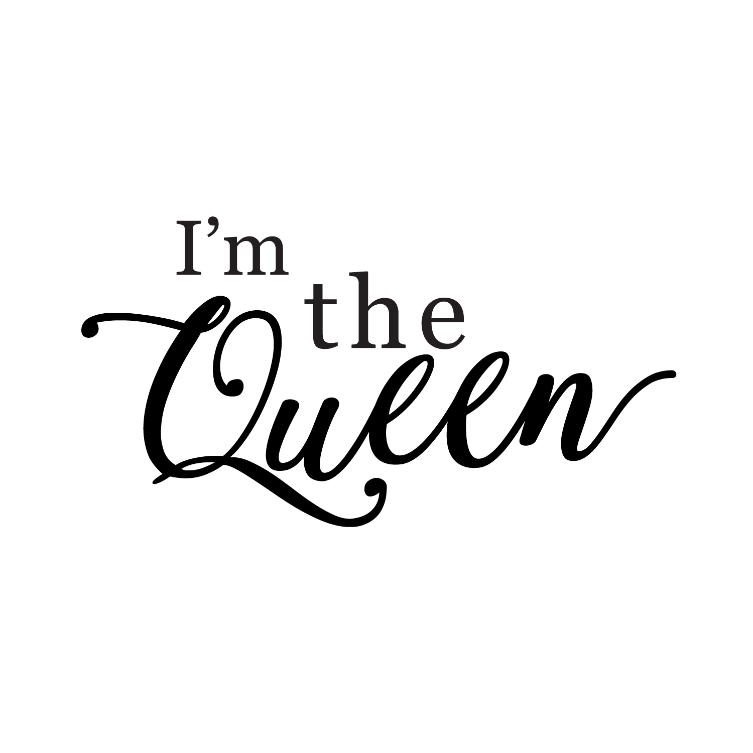 Vinyl Wall Art Decal I'm The Queen 11* x 21.5* Chic Girly Trendy