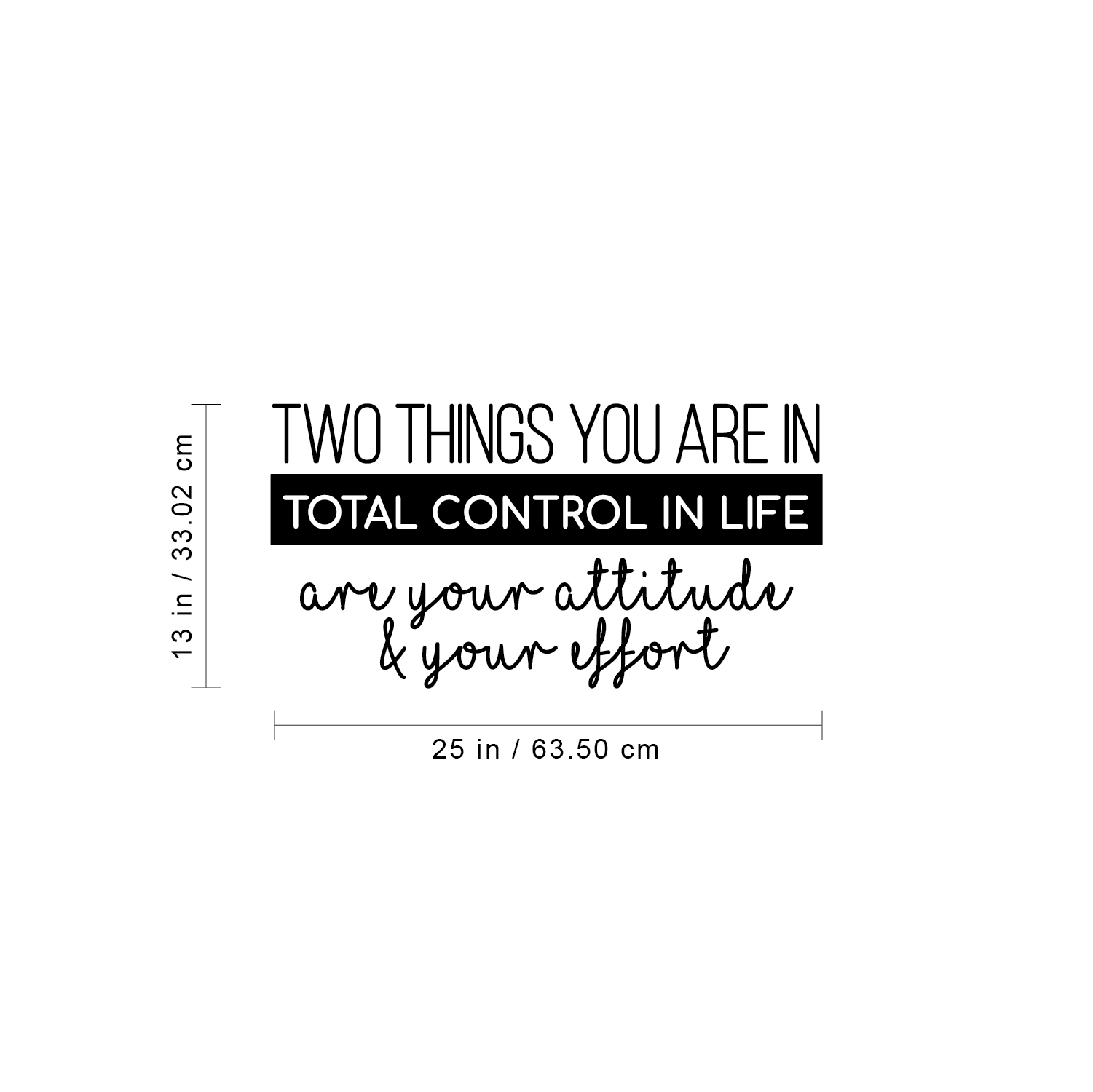 Vinyl Wall Art Decal - Two Things You Are In Total Control In Life ...