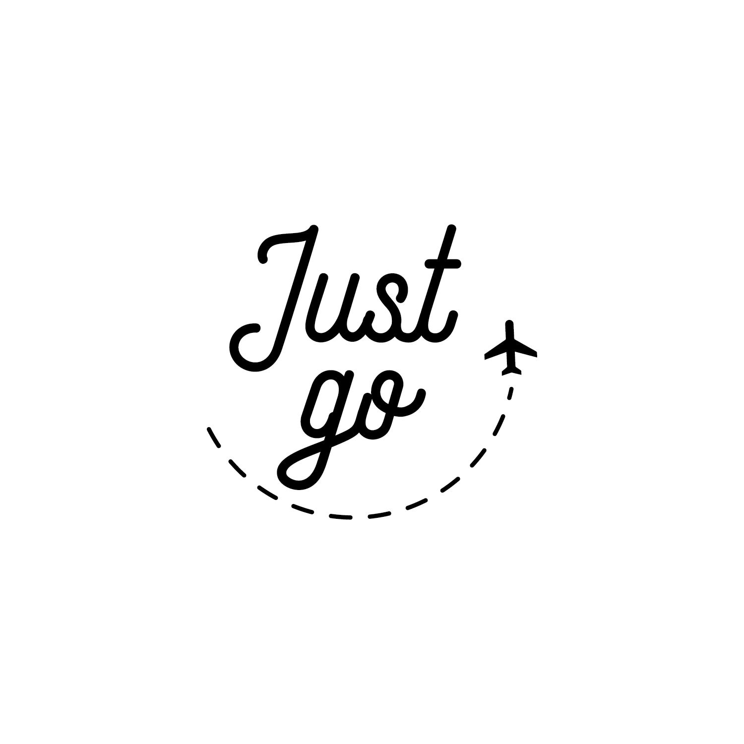 Just Go - Black 19" x 22" Wall Art Decal Vinyl Sticker