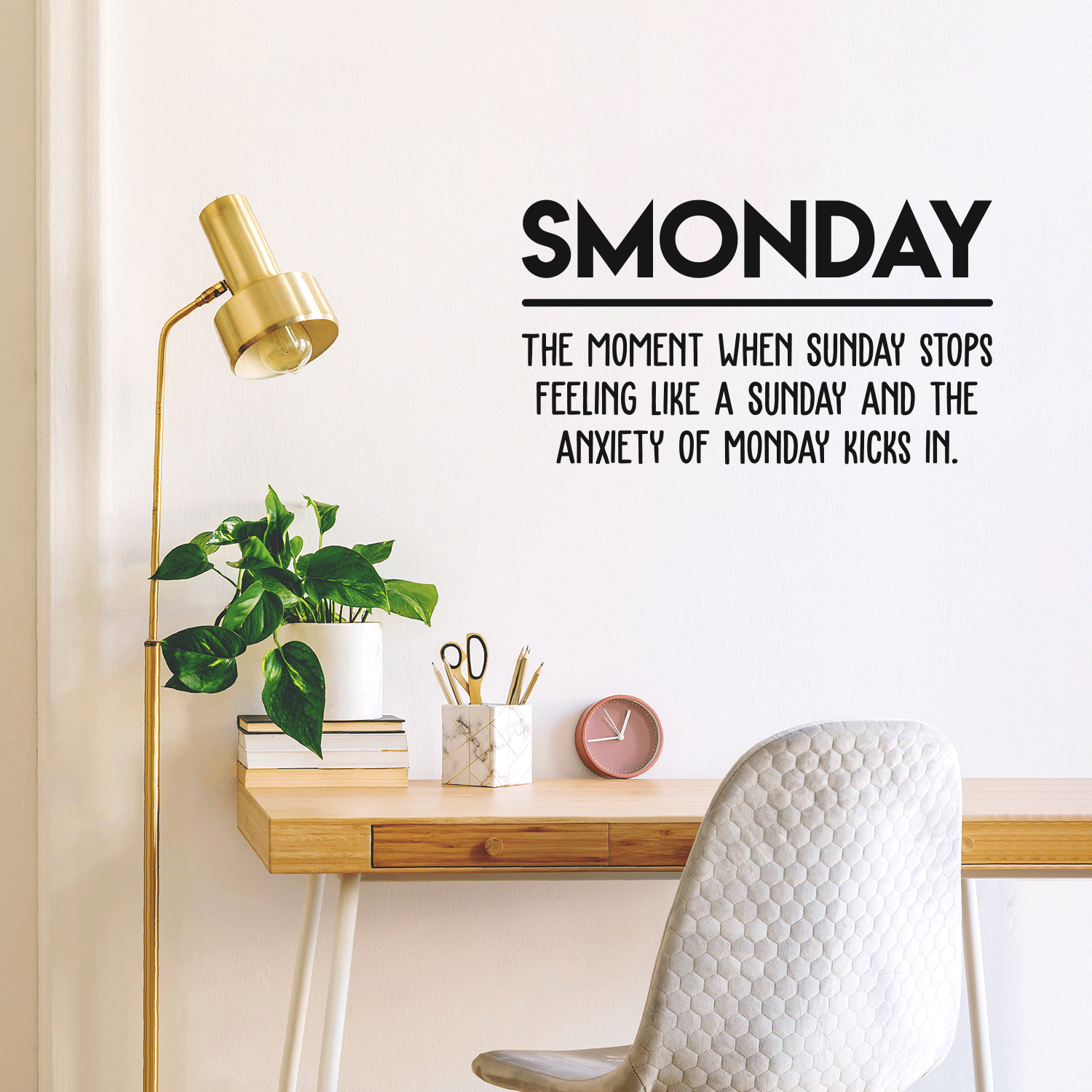 Vinyl Wall Art Decal - Smonday The Moment When Sunday Stops - 17* x 30 ...