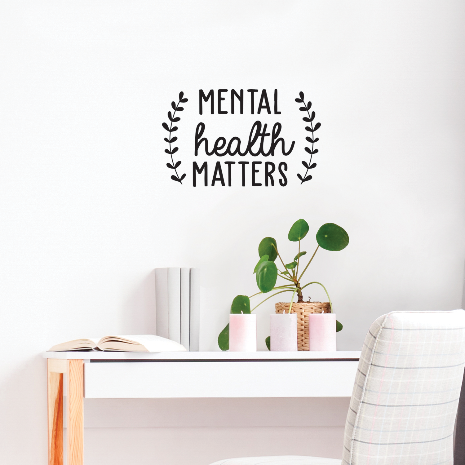 Vinyl Wall Art Decal - Mental Health Matters - 15.5* x 25* - Modern