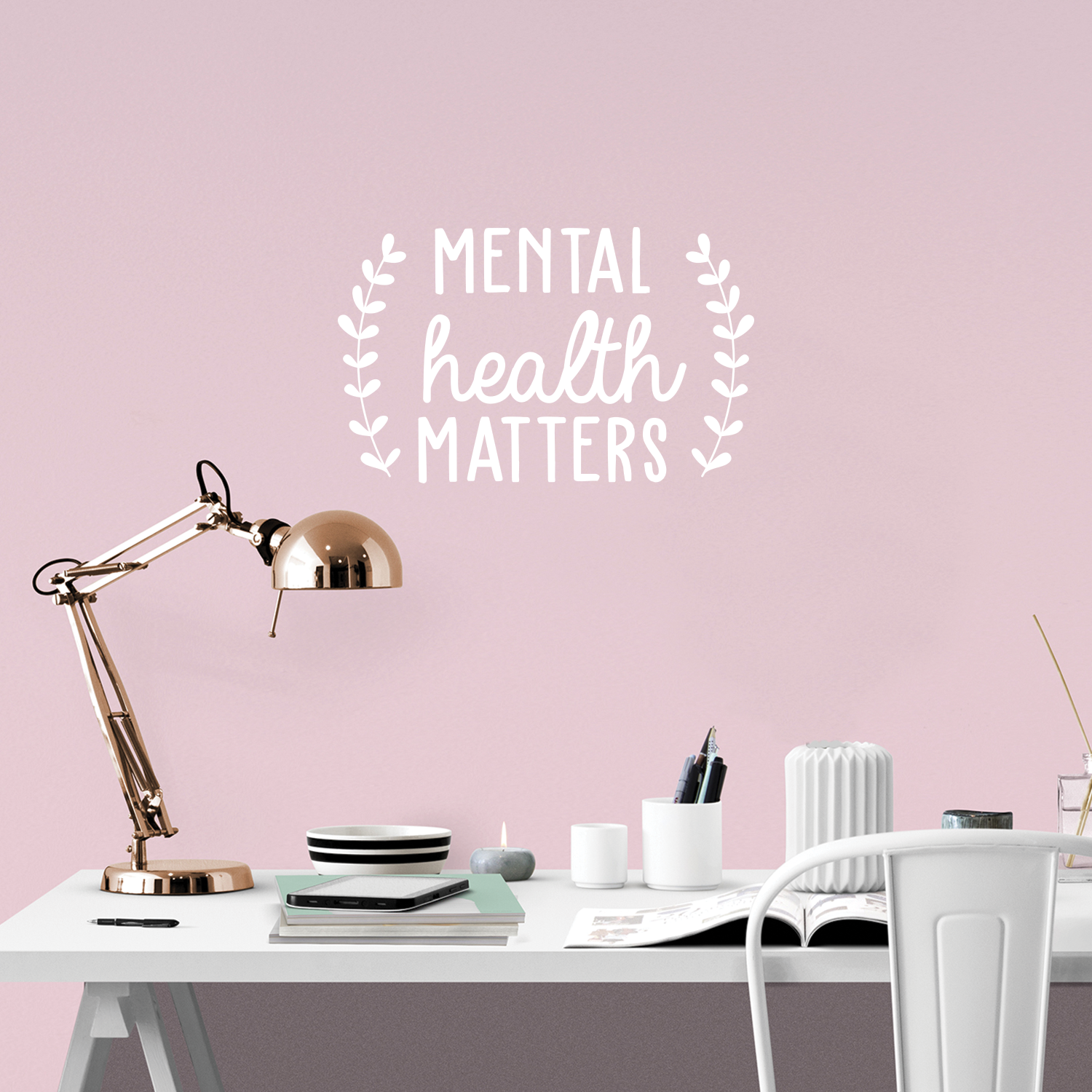 Vinyl Wall Art Decal - Mental Health Matters - 15.5* x 25* - Modern