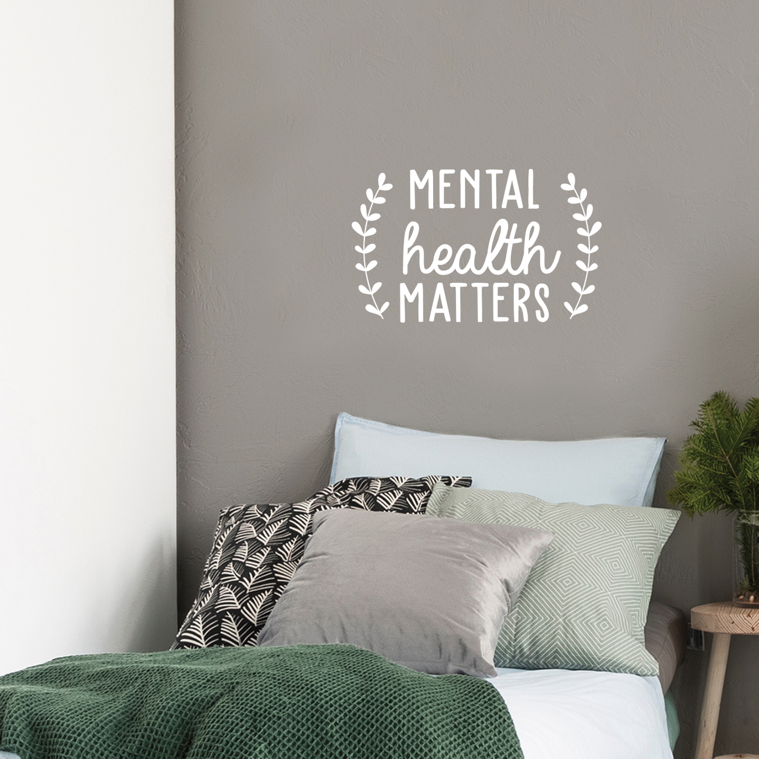 Vinyl Wall Art Decal - Mental Health Matters - 15.5* x 25* - Modern