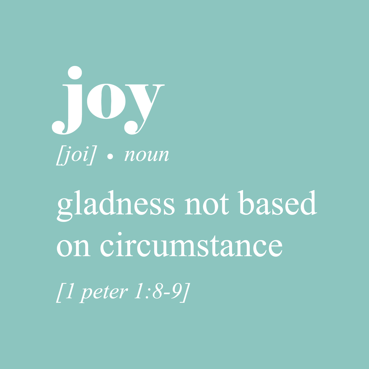 Joy Gladness nicht basierend auf Umständen 1 Peter 1:8-9 - weiß 22" x 25" Wanddeko - Bild 4 von 5