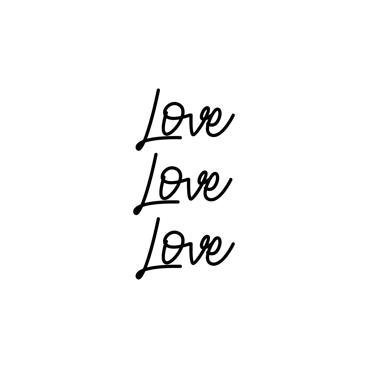vinyl wall art decal love love love 22 x 12 inspirational cute