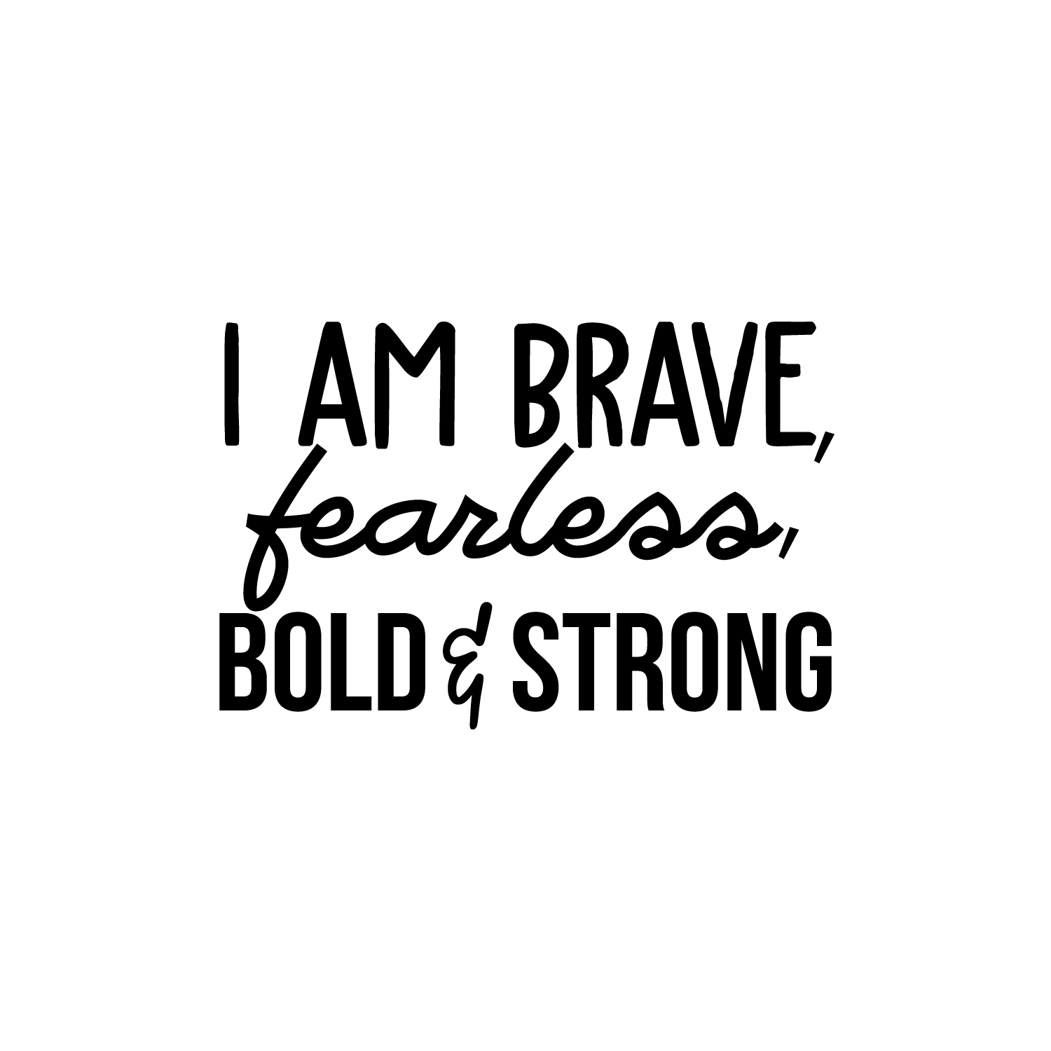 Vinyl Wall Art Decal - I Am Brave Fearless Bold & Strong - 14.5* x 22 ...