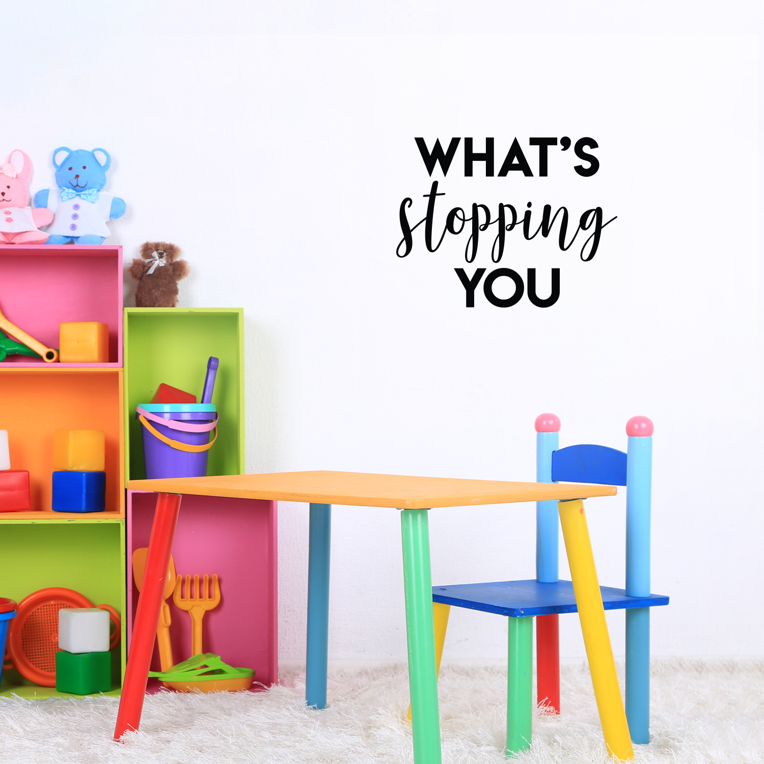 Vinyl Wall Art Decal - What's Stopping You - 17* x 22* - Trendy