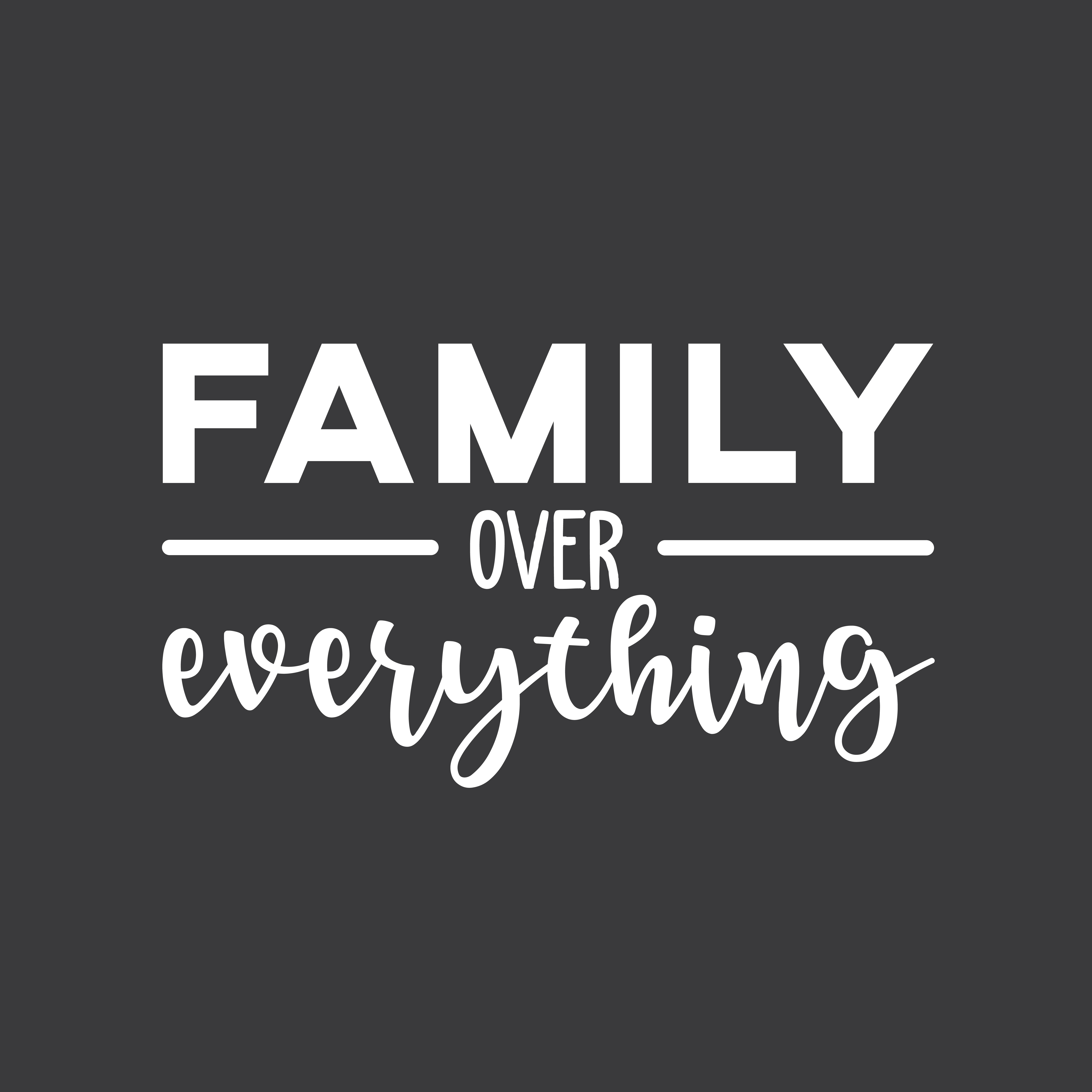 Vinyl Wall Art Decal - Family Over Everything - 17* x 29* - Modern ...