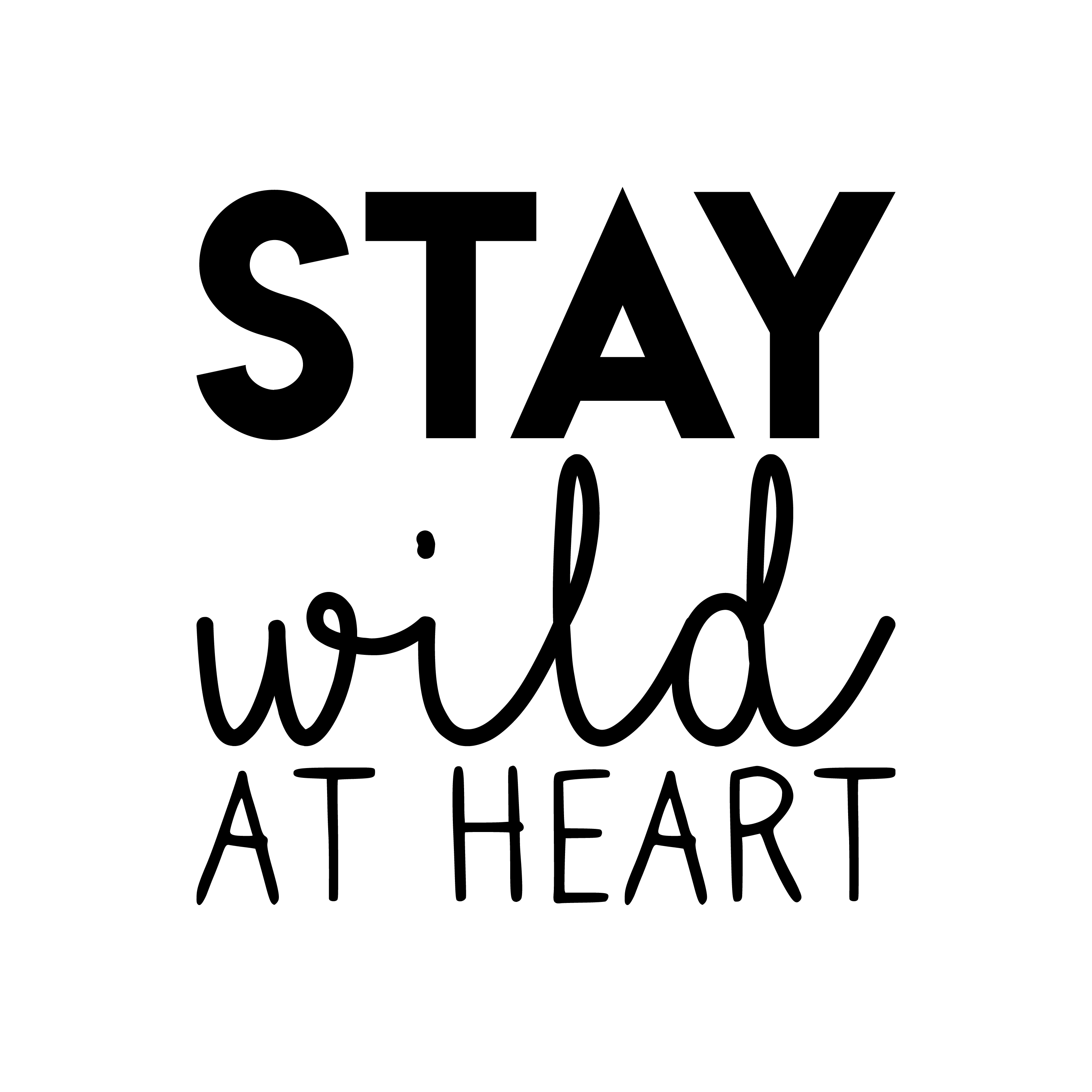 Vinyl Wall Art Decal - Stay Wild At Heart - 22.5