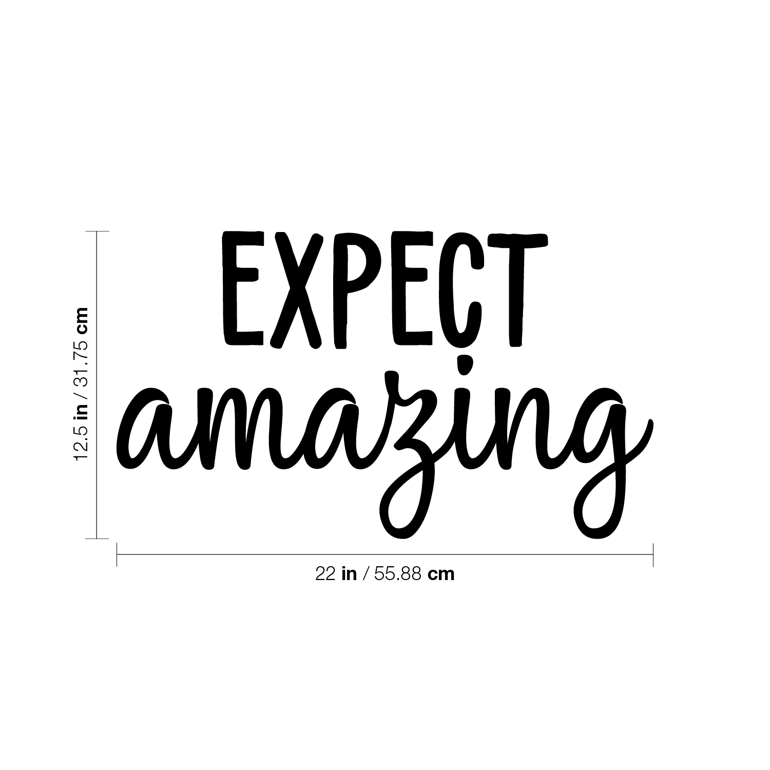 Expect Amazing - Black 12.5" x 22" Wall Art Decal Vinyl Sticker - Picture 3 of 5
