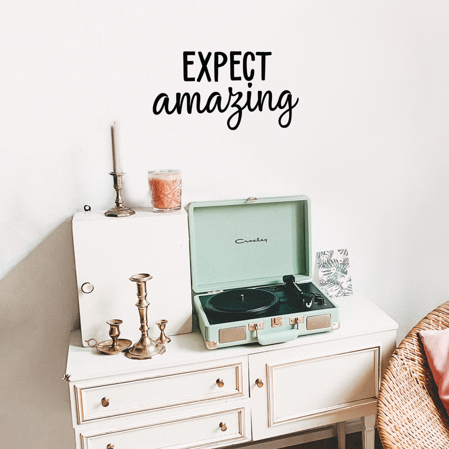 Expect Amazing - Black 12.5" x 22" Wall Art Decal Vinyl Sticker - Picture 4 of 5