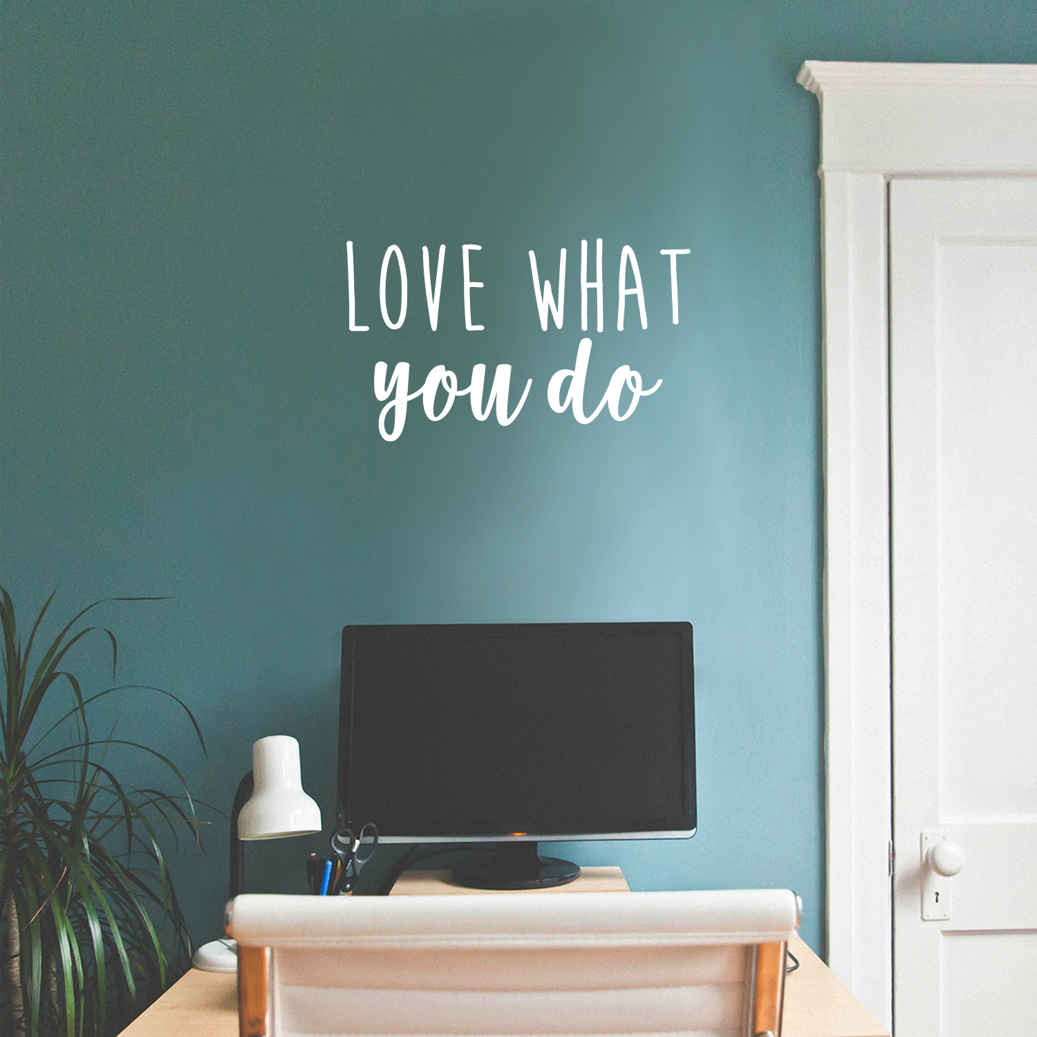 Love What You Do - White 13" x 22" Wall Art Decal Vinyl Sticker