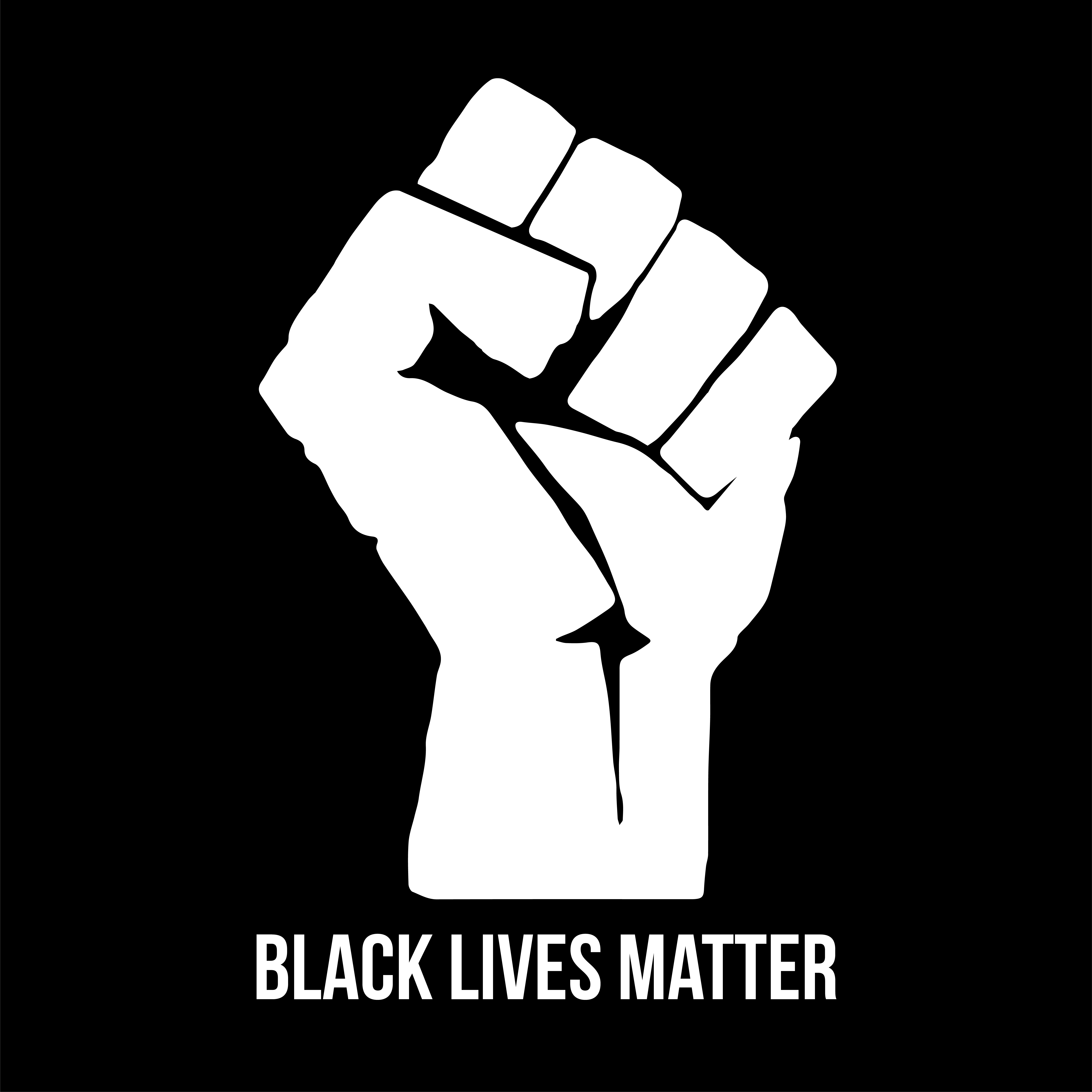 Printique Art Decal Black Fist Black Lives Matter 8" x 5" Sticker
