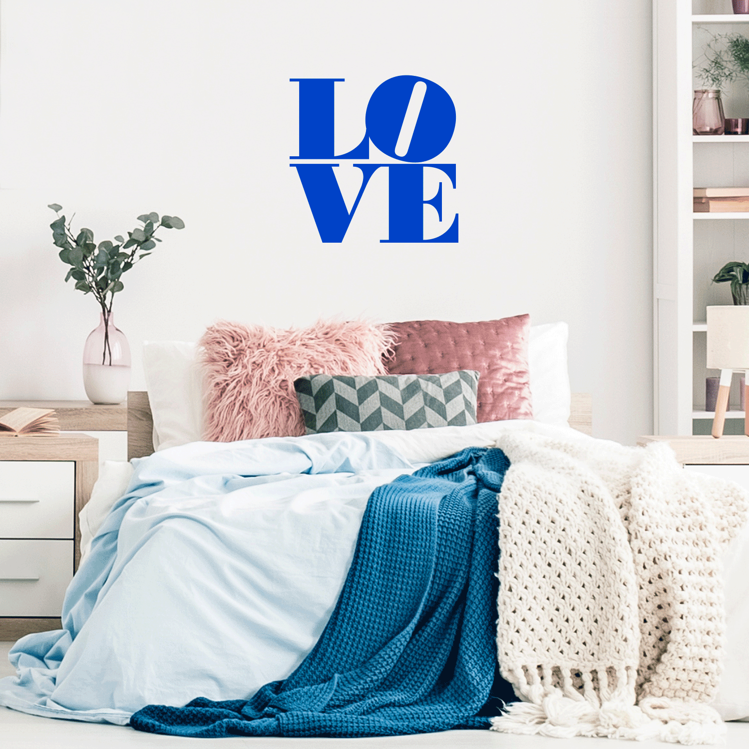 Love - Blue 32.5" x 32.5" Wall Art Decal Vinyl Sticker - Picture 2 of 5