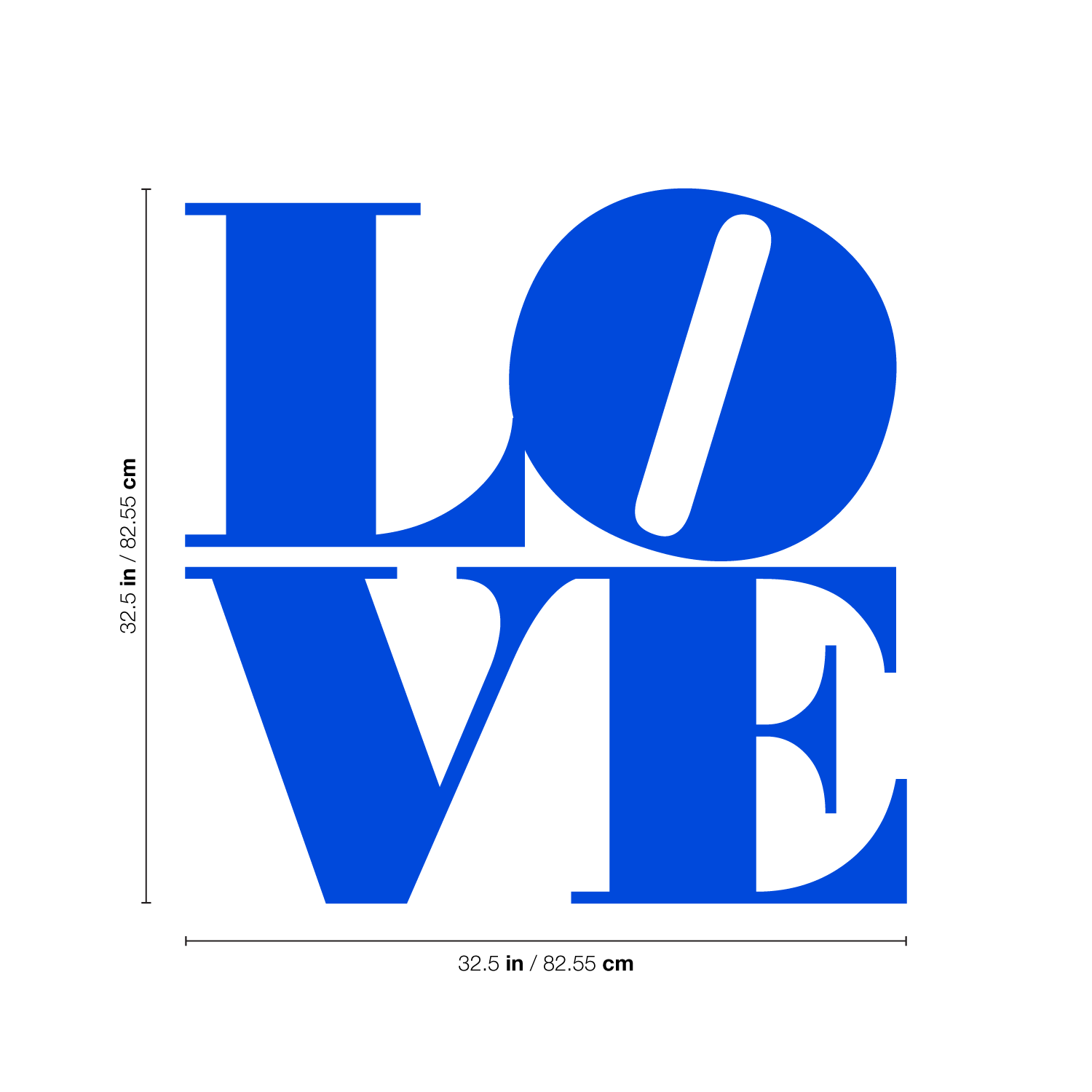 Love - Blue 32.5" x 32.5" Wall Art Decal Vinyl Sticker - Picture 5 of 5
