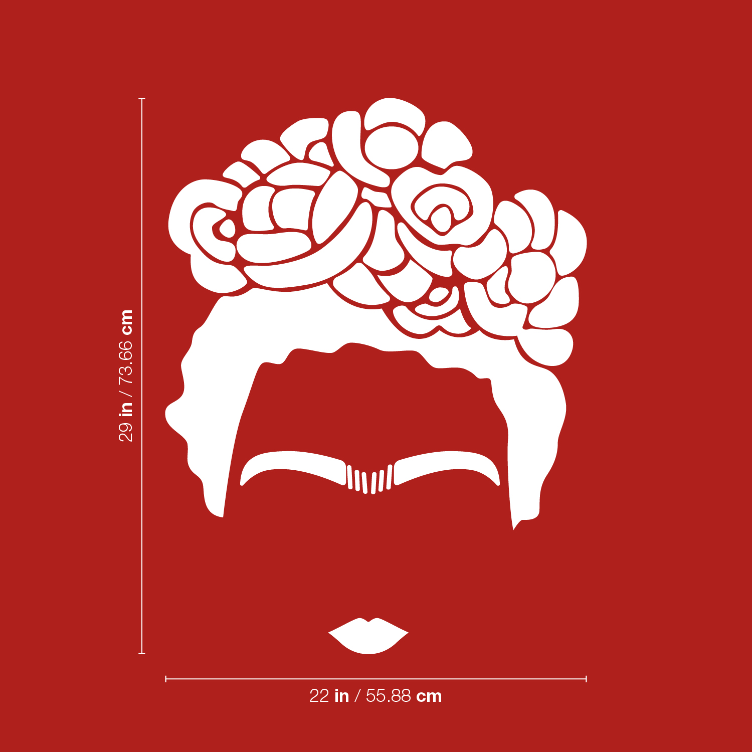 Frida Kahlo - White 29" x 22" Wall Art Decal Vinyl Sticker - Bild 5 von 5