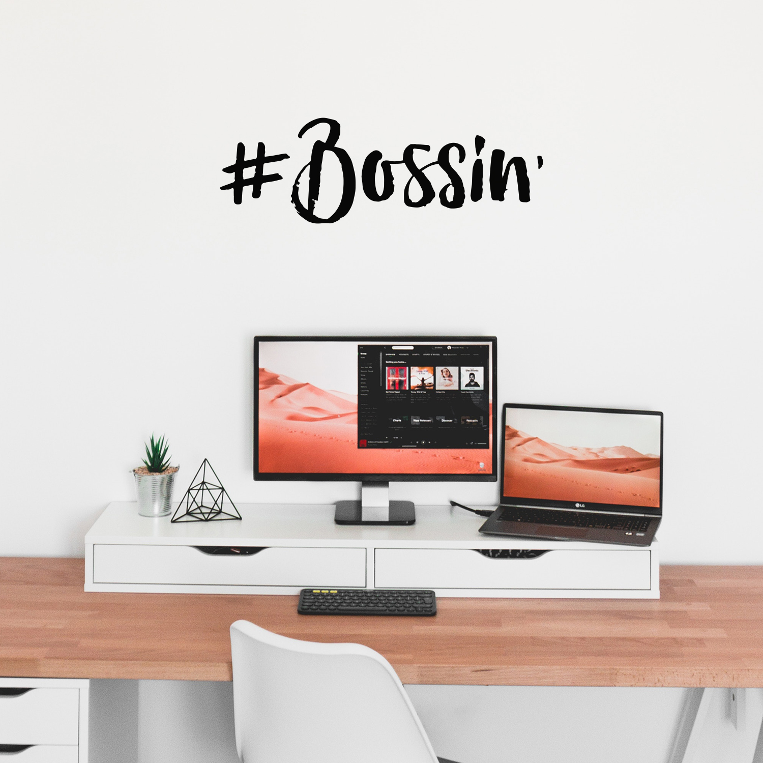 #Bossin - Black 10" x 30.5" Wall Art Decal Vinyl Sticker