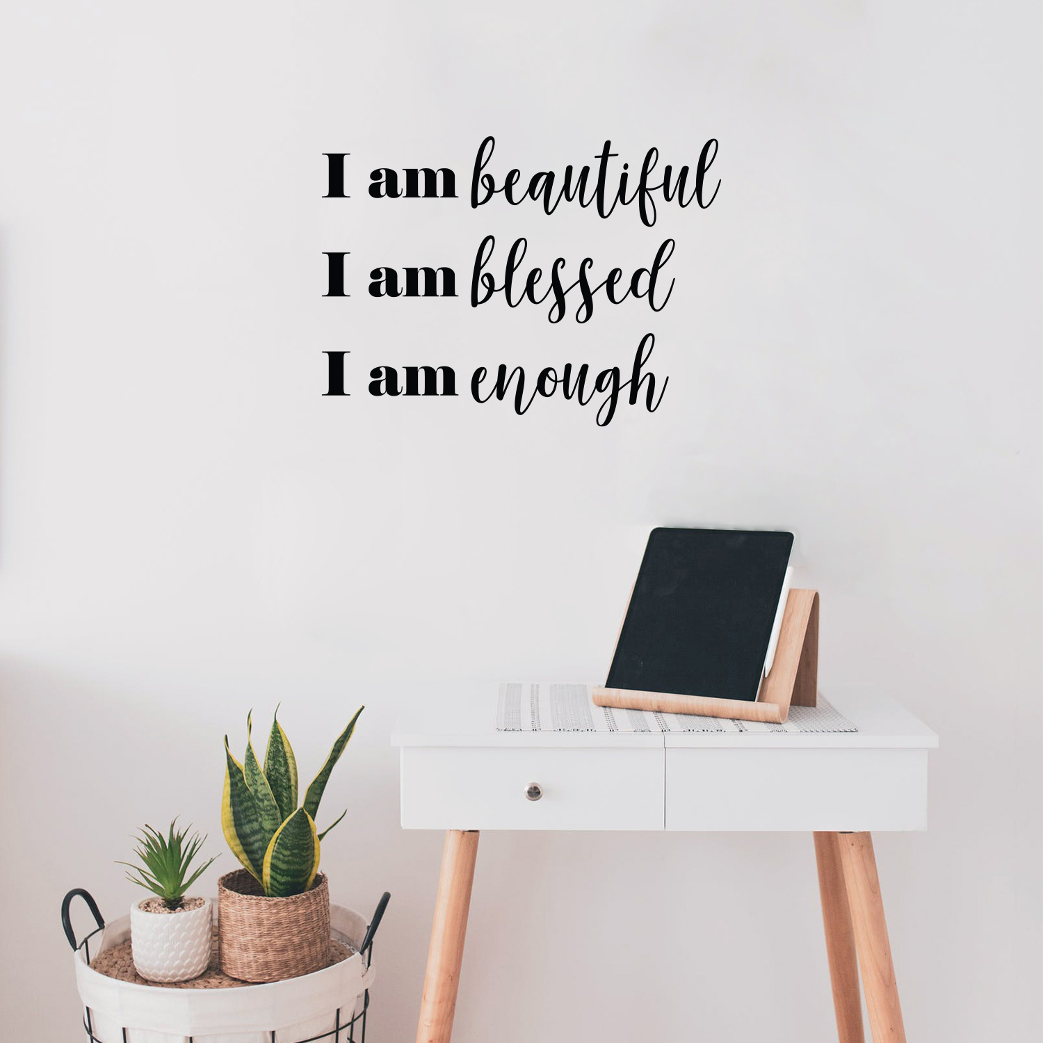 I Am Beautiful I Am Blessed I Am Enough - Schwarz 16" x 22" Wandbild Aufkleber Vinyl - Bild 5 von 5
