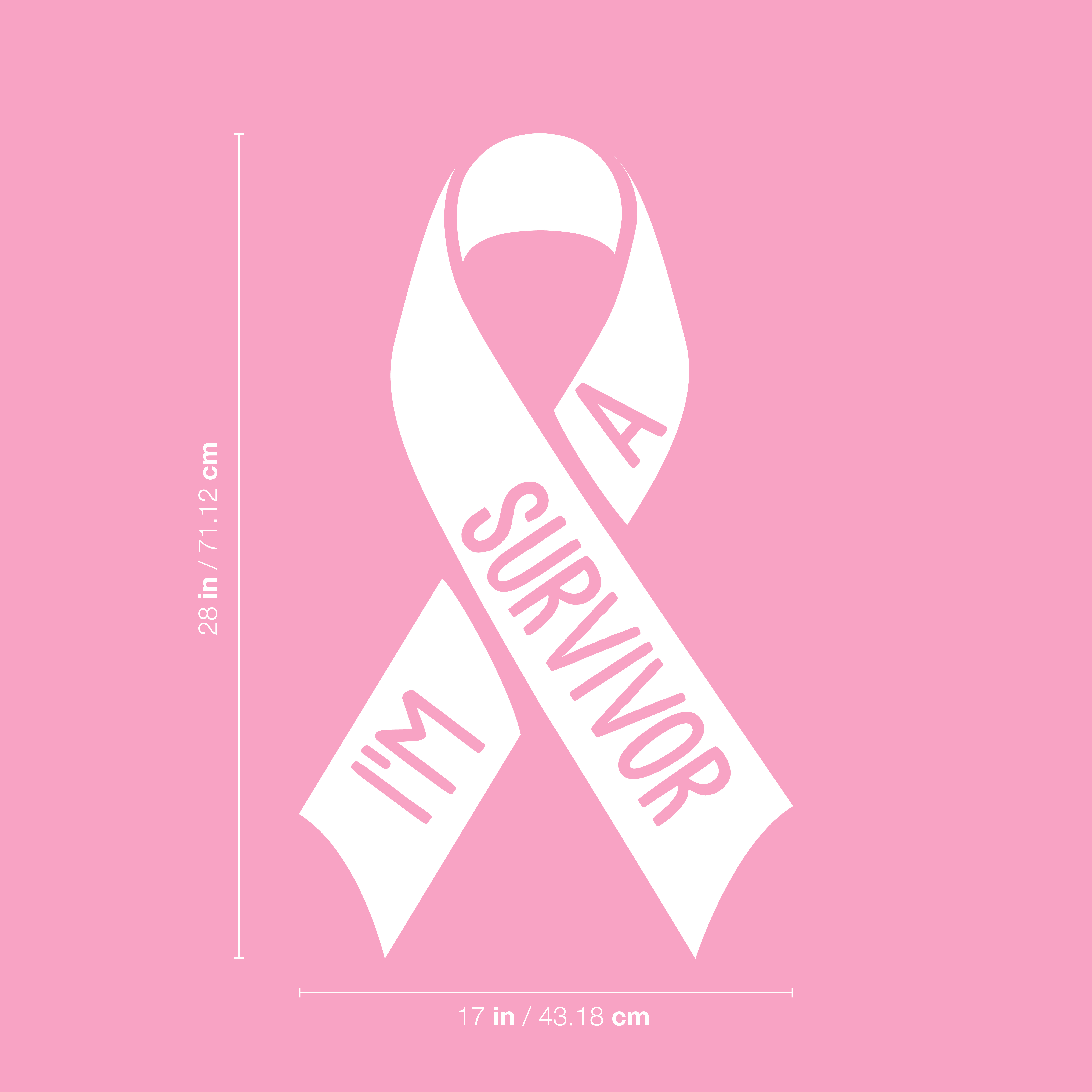 I'm A Survivor - Weiß 28" x 17" Wandbild Aufkleber Vinyl Aufkleber - Bild 4 von 5