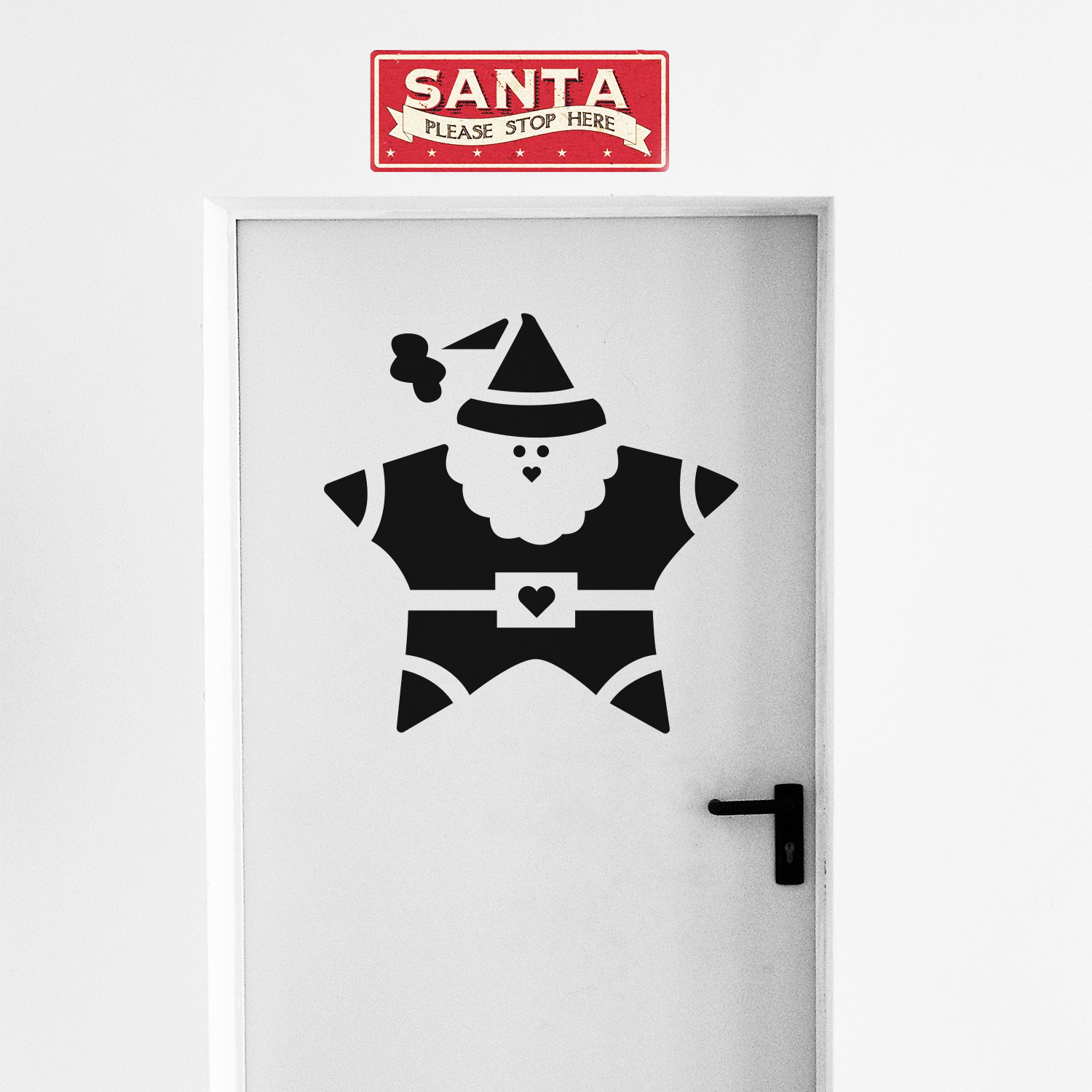 Vinyl Wall Art Decal - Santa Star - 25