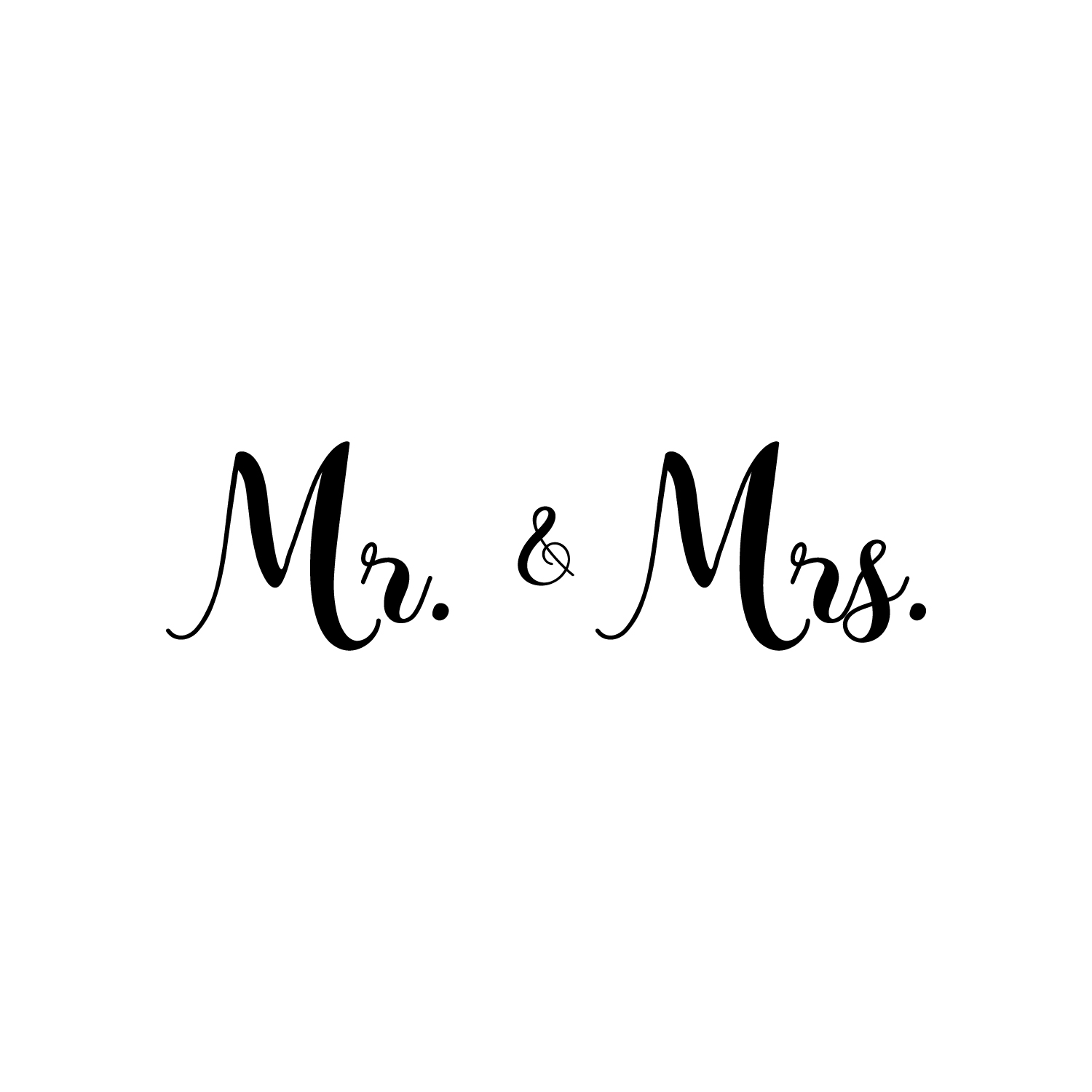 Vinyl Wall Art Decal - Mr & Mrs - Modern Cute Inspirational Couples ...