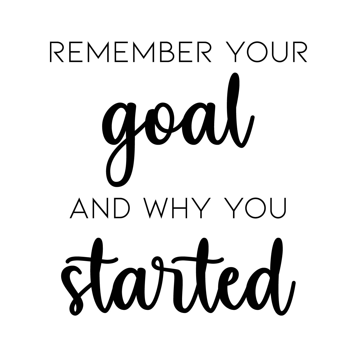 Vinyl Wall Art Decal - Remember Your Goal And Why You Started - 16