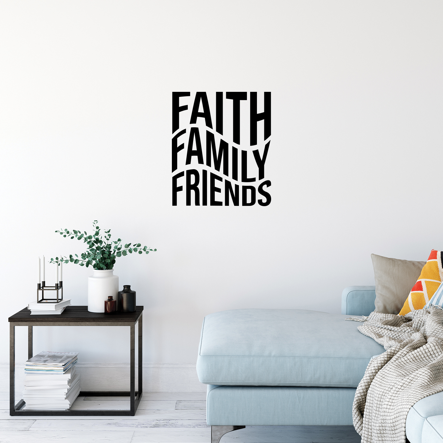 Vinyl Wall Art Decal - Faith Family Friends - Modern Cute Inspirational ...