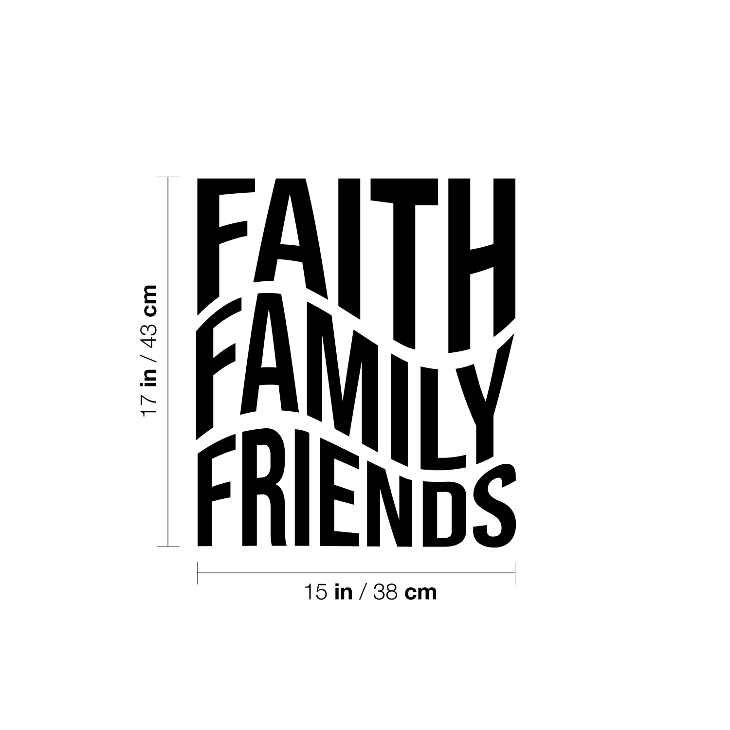 Vinyl Wall Art Decal - Faith Family Friends - Modern Cute Inspirational ...