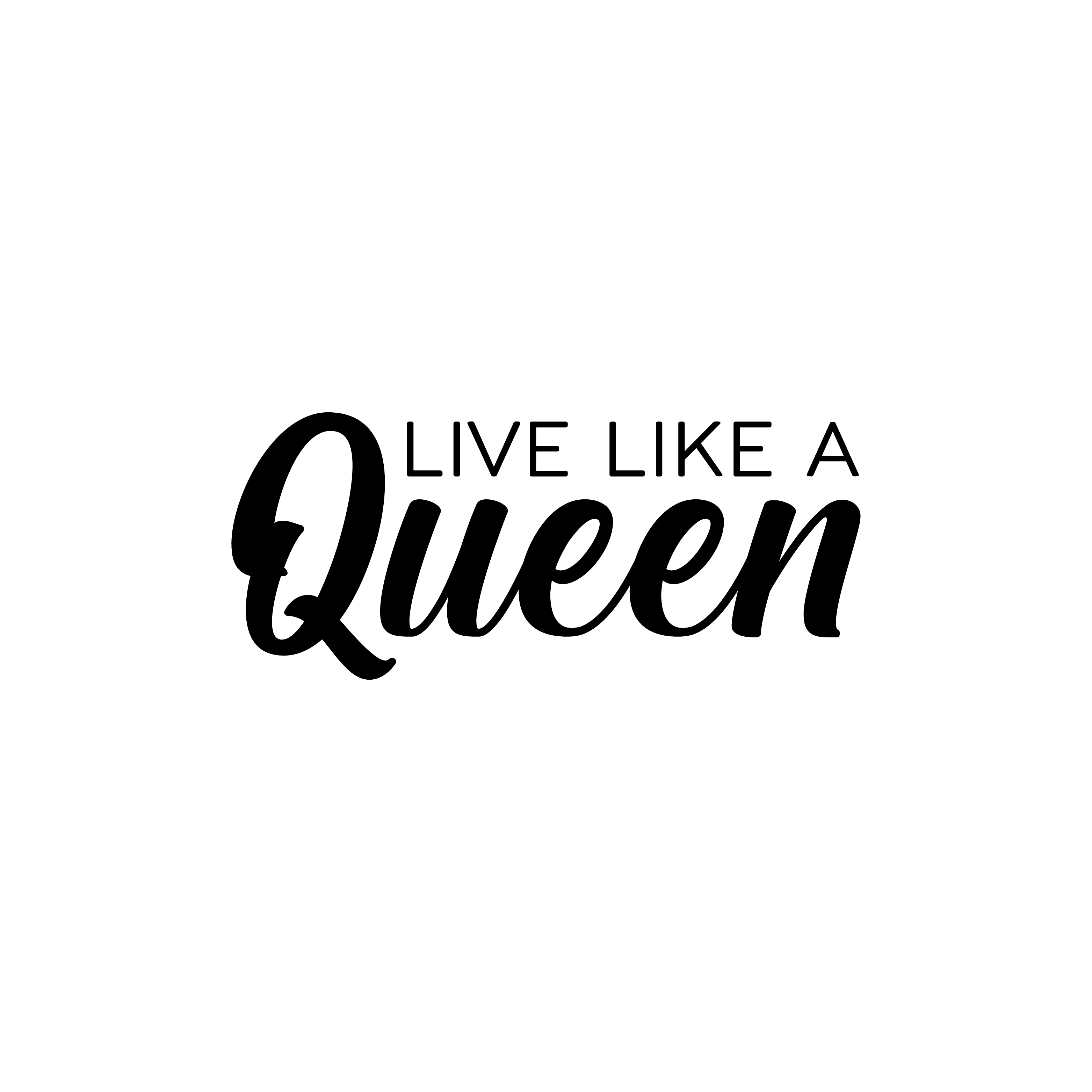 Vinyl Wall Art Decal - Live Like A Queen - 8.5