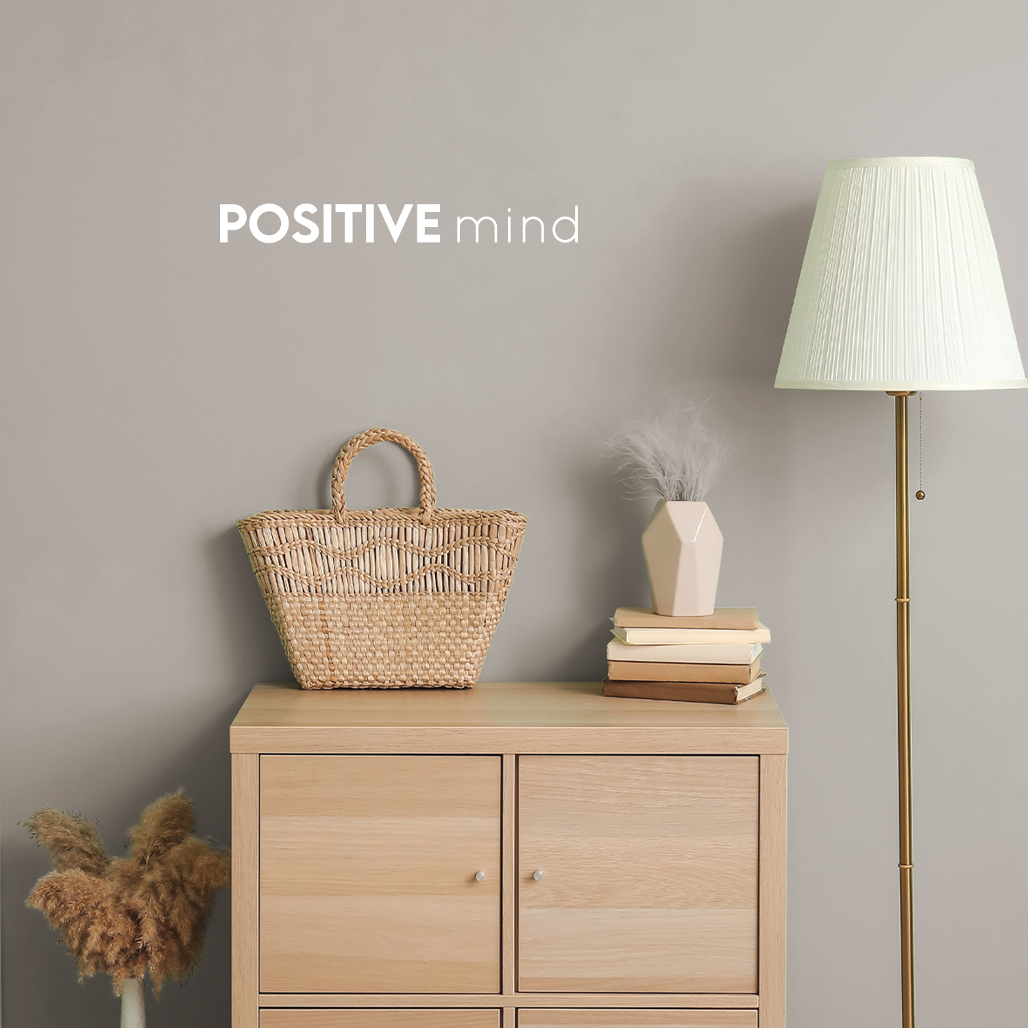 Positive Mind - biały 2" x 18" Wall Art Naklejka Naklejka winylowa - Zdjęcie 1 z 4