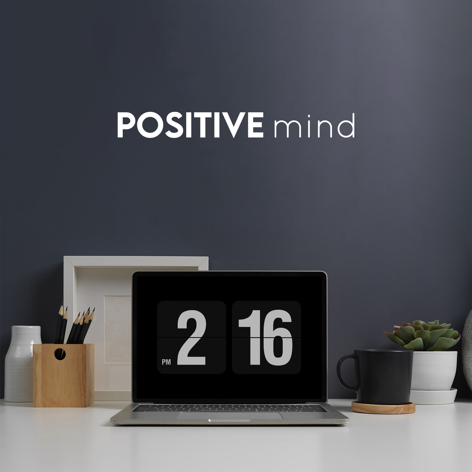 Positive Mind - biały 2" x 18" Wall Art Naklejka Naklejka winylowa - Zdjęcie 3 z 4