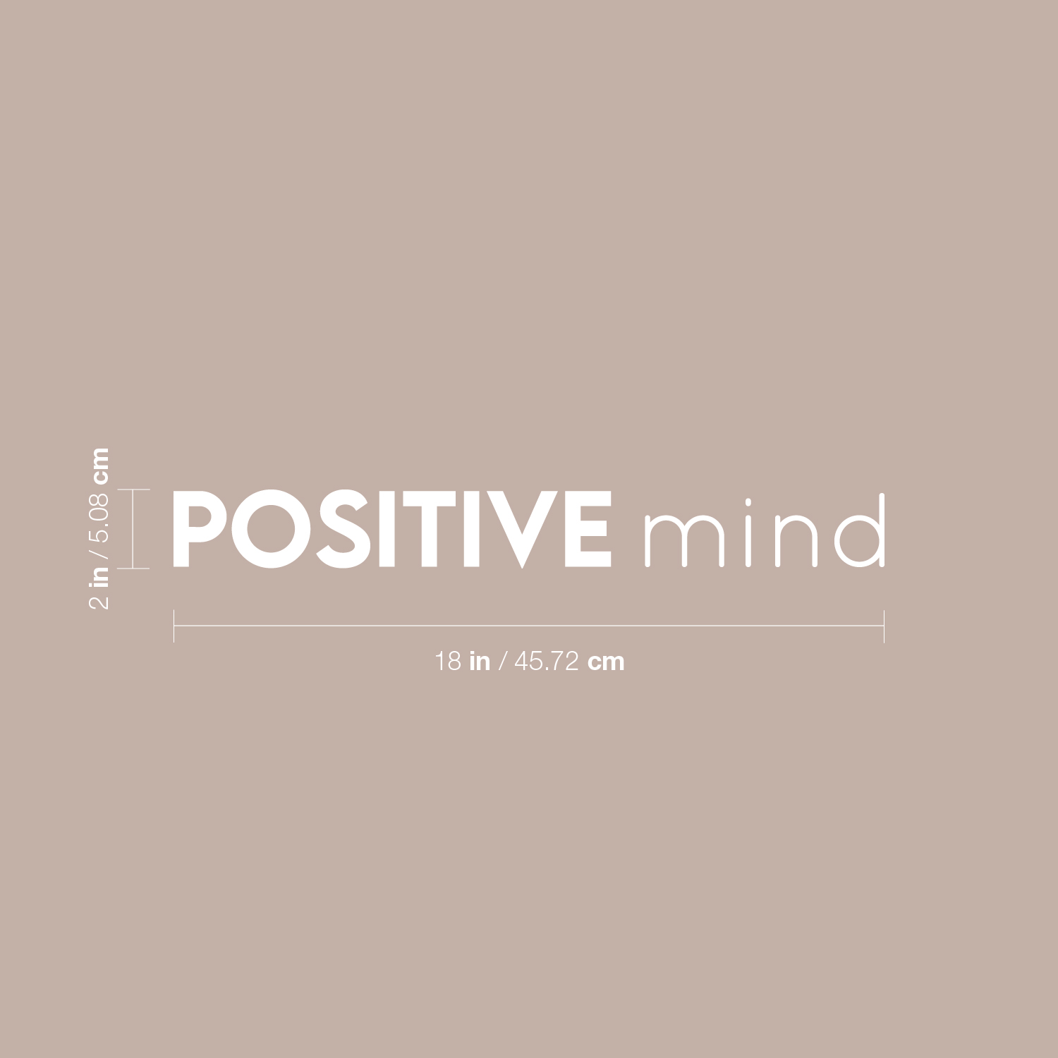 Positive Mind - biały 2" x 18" Wall Art Naklejka Naklejka winylowa - Zdjęcie 4 z 4