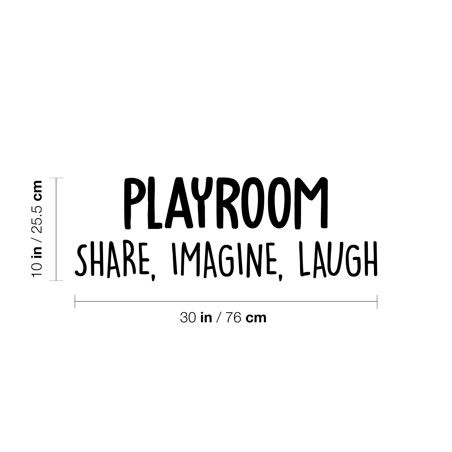 Vinyl Wall Art Decal - Playroom. Share; Imagine; Laugh - 10