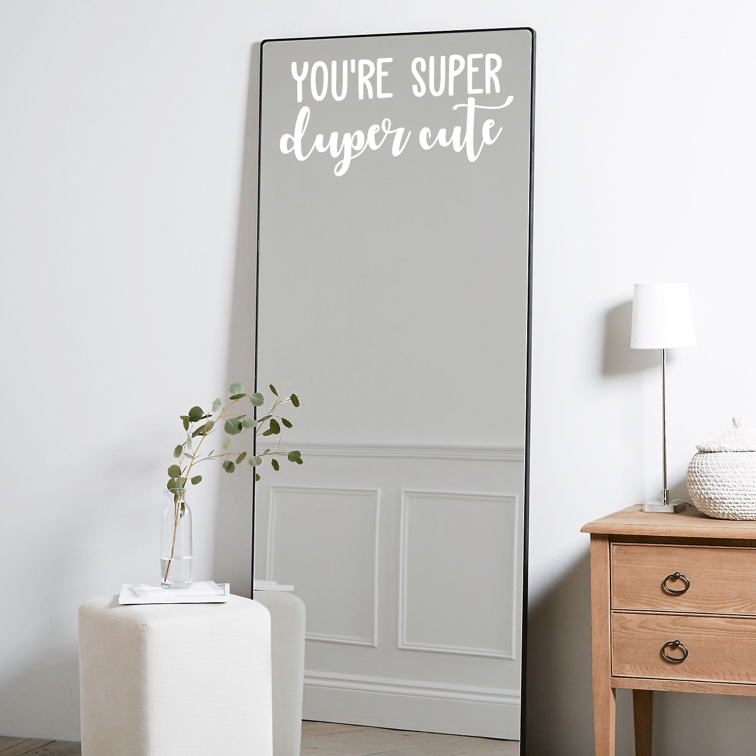 You're Super Duper Cute - Adesivo in vinile adesivo bianco 11" x 22" Wall Art - Foto 1 di 4