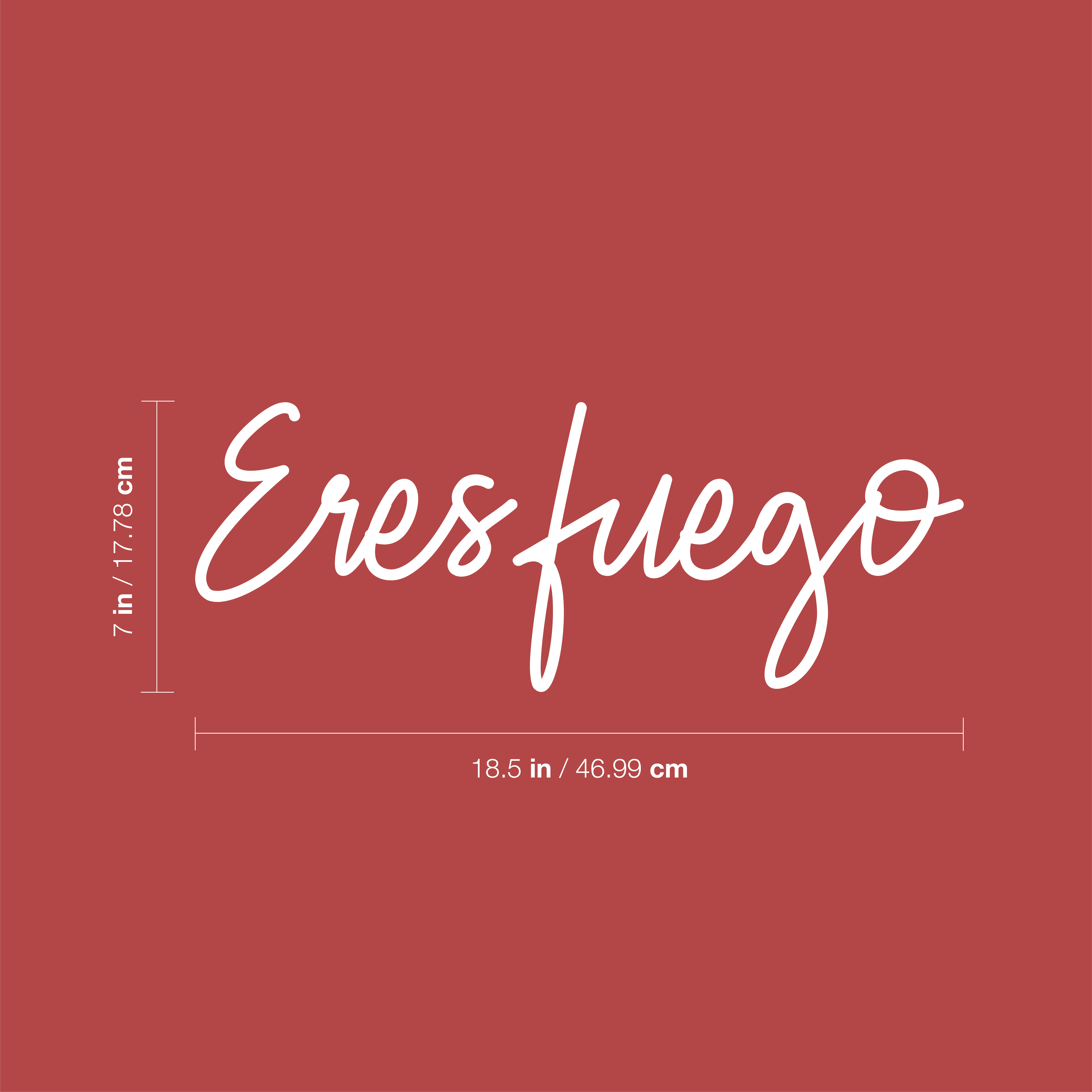 Eres Fuego / You are Fire - biały 7" x 18,5" Naklejka ścienna Naklejka winylowa - Zdjęcie 3 z 4